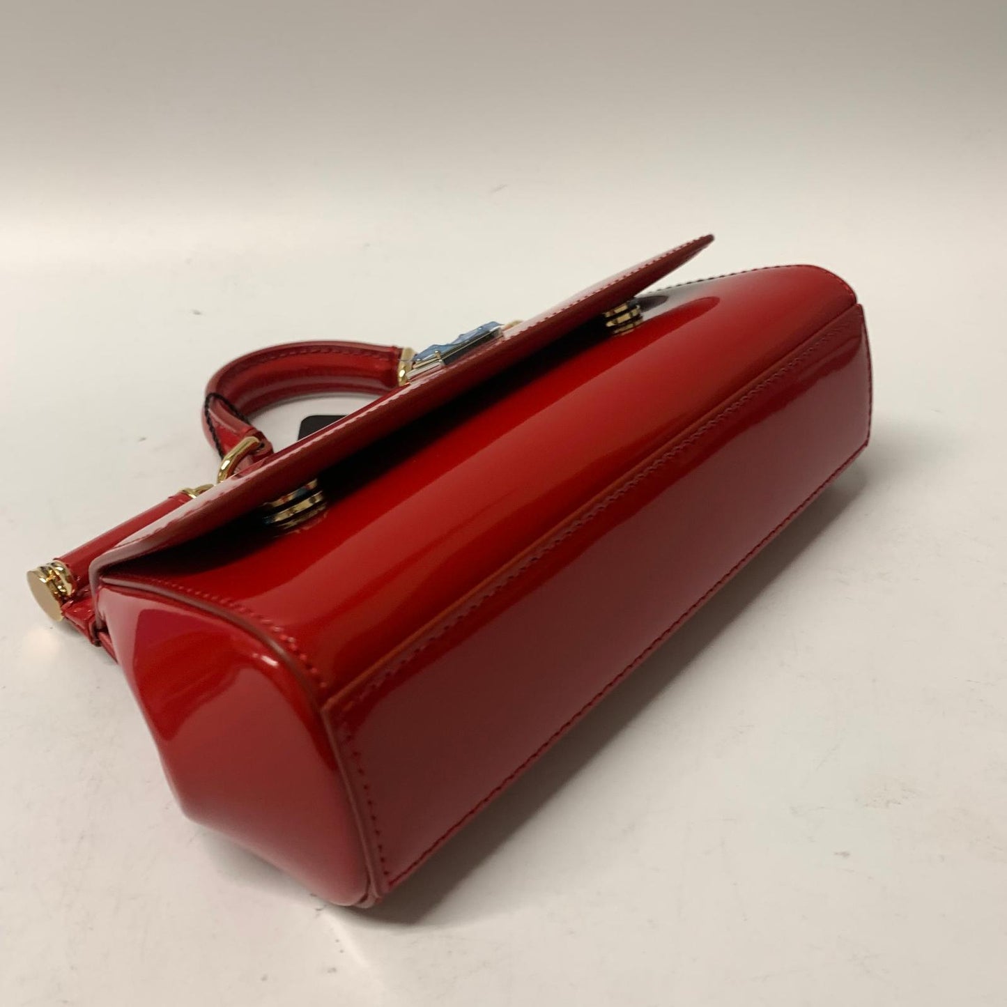 DOLCE & GABBANA Red Sicily Baguette Top Handle Leather Handbag NEW RRP 1200