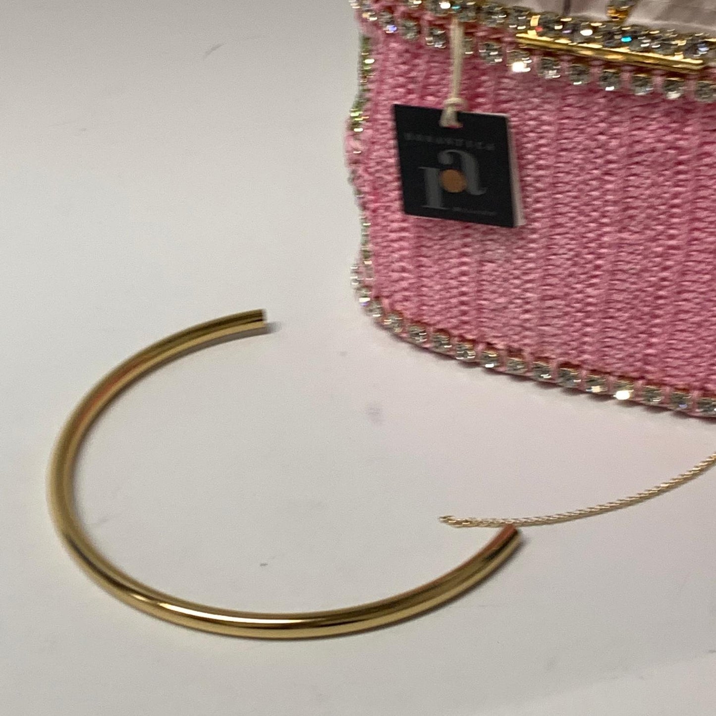 ROSANTICA Pink And Gold Holli Macrame Crochet Crystal Clutch Bag NEW RRP 1410