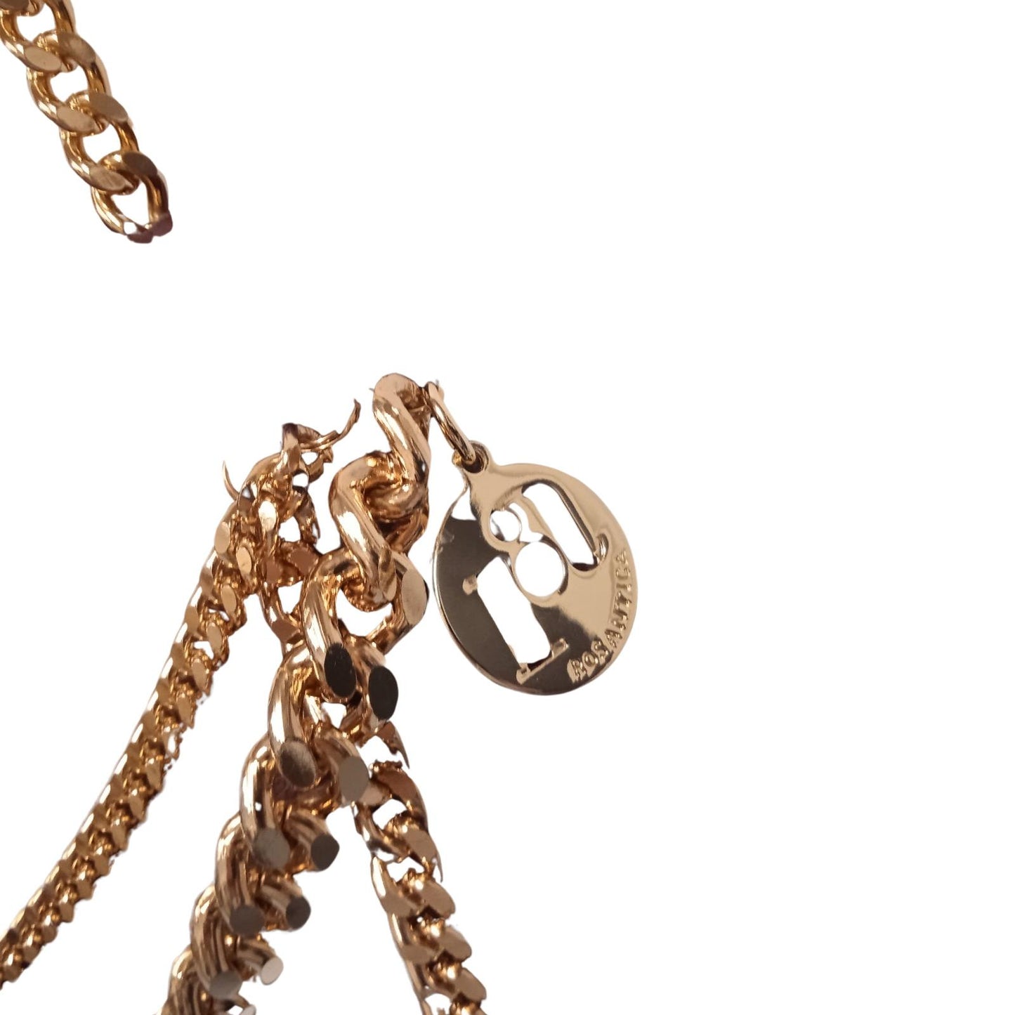 ROSANTICA Ladies Brown Leather Gold Chain Small Glam Shoulder Bag RRPP690 NEW
