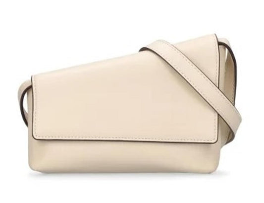 STAUD Ladies Cream Beige Leather Acute Shoulder Bag Size Small RRP280 NEW