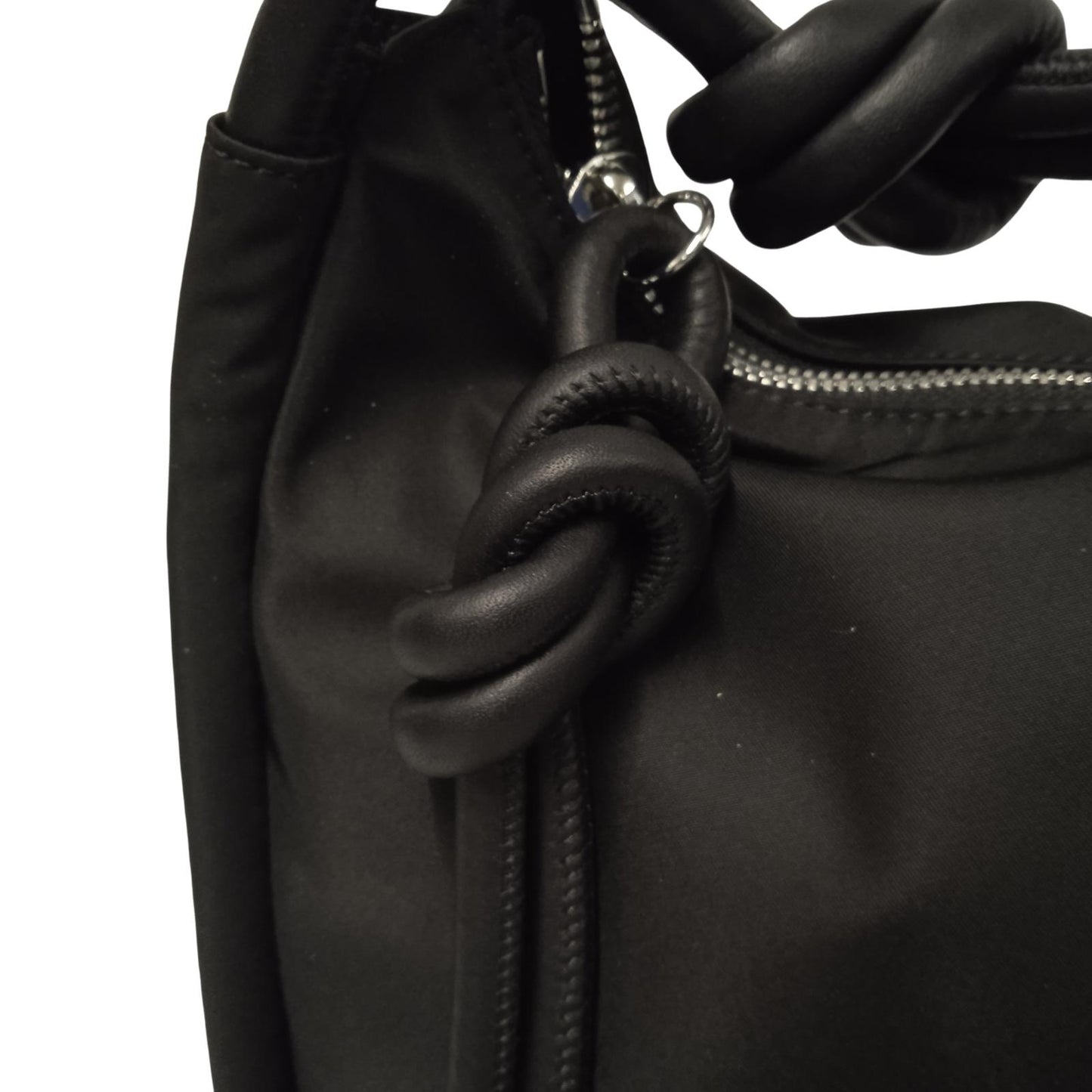GANNI Ladies Black Recycled Shell Knot Strap Medium Shoulder Bag RRP245 NEW
