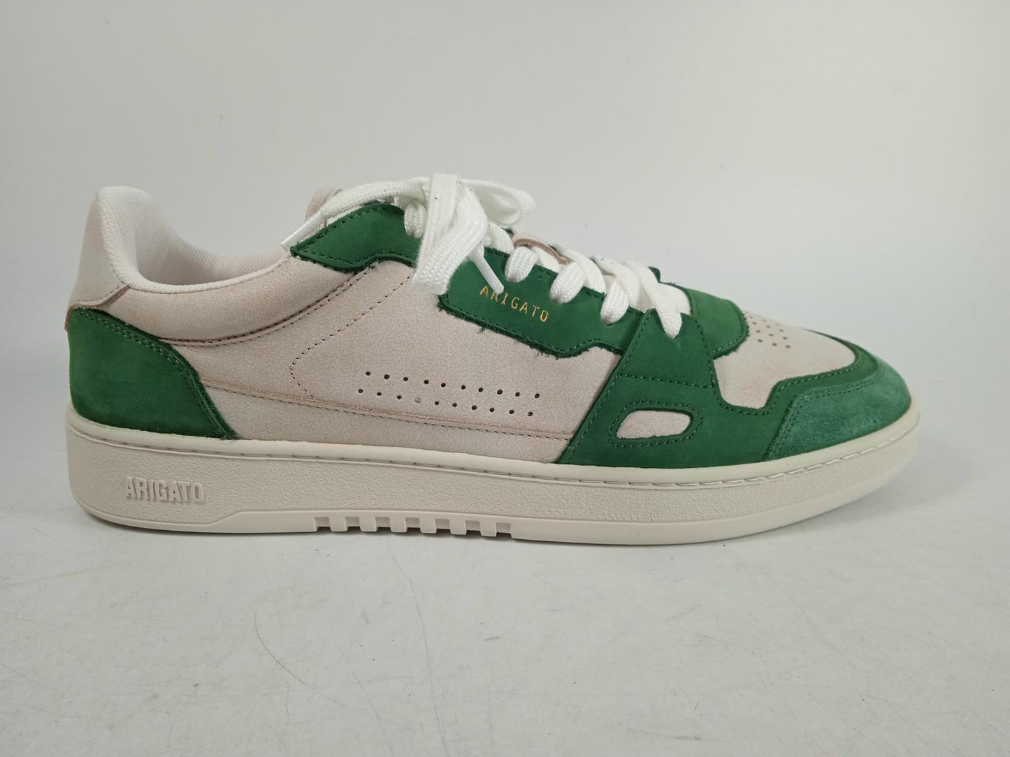 AXEL ARIGATO Men's Green & White Leather Dice Lo Trainers EU44 UK9.5 RRP205 NEW