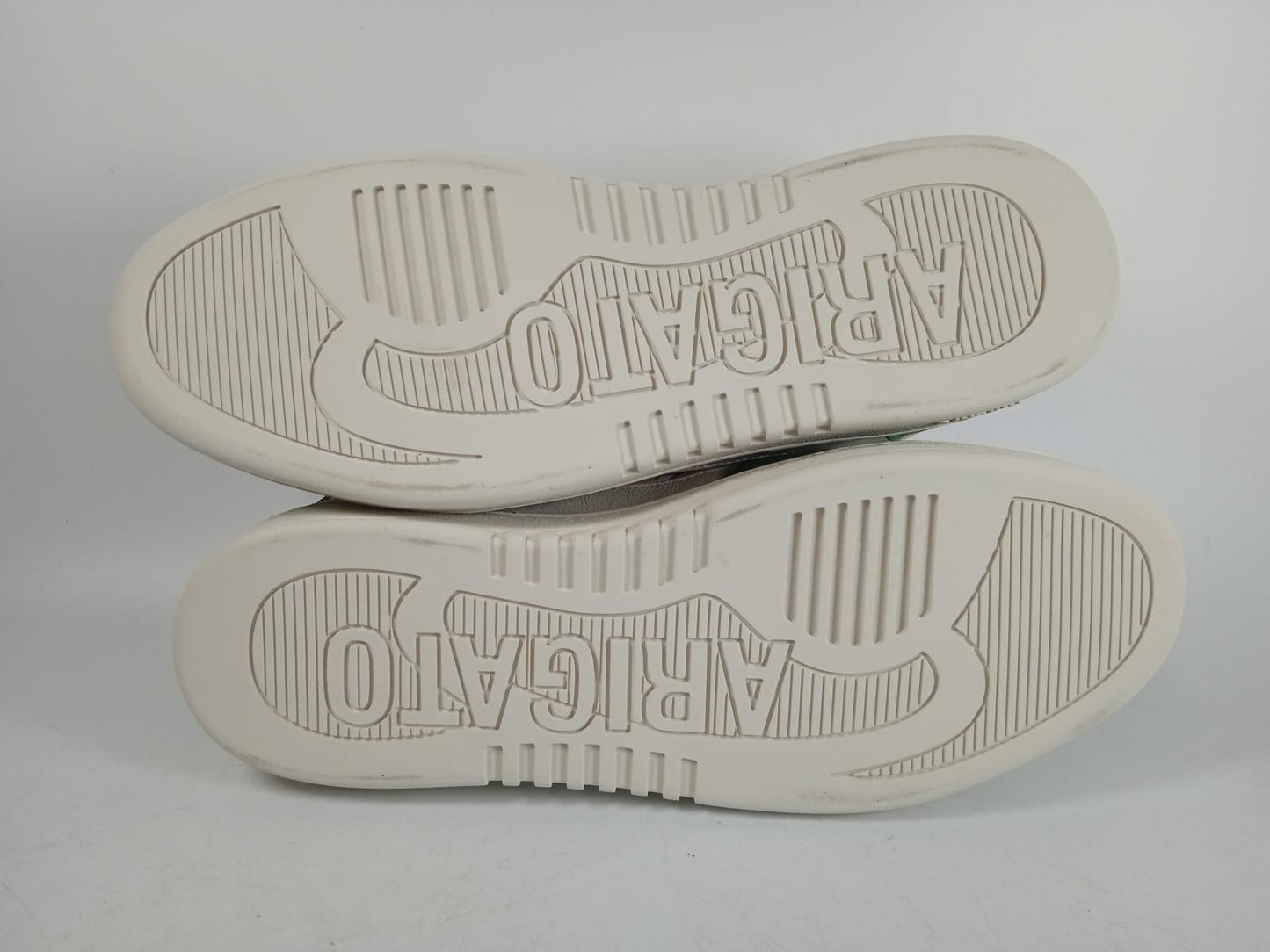 AXEL ARIGATO Men's Green & White Leather Dice Lo Trainers EU44 UK9.5 RRP205 NEW