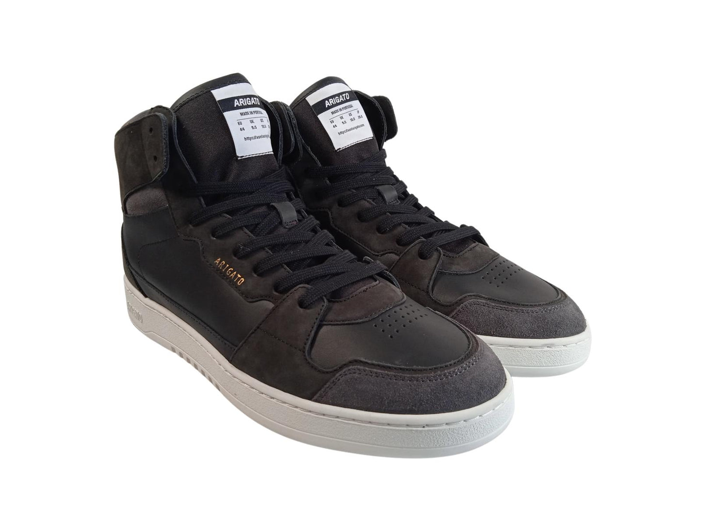 AXEL ARIGATO Men's Black Leather Dice Hi Lace-Up Trainers Size UK9.5 RRP175 NEW