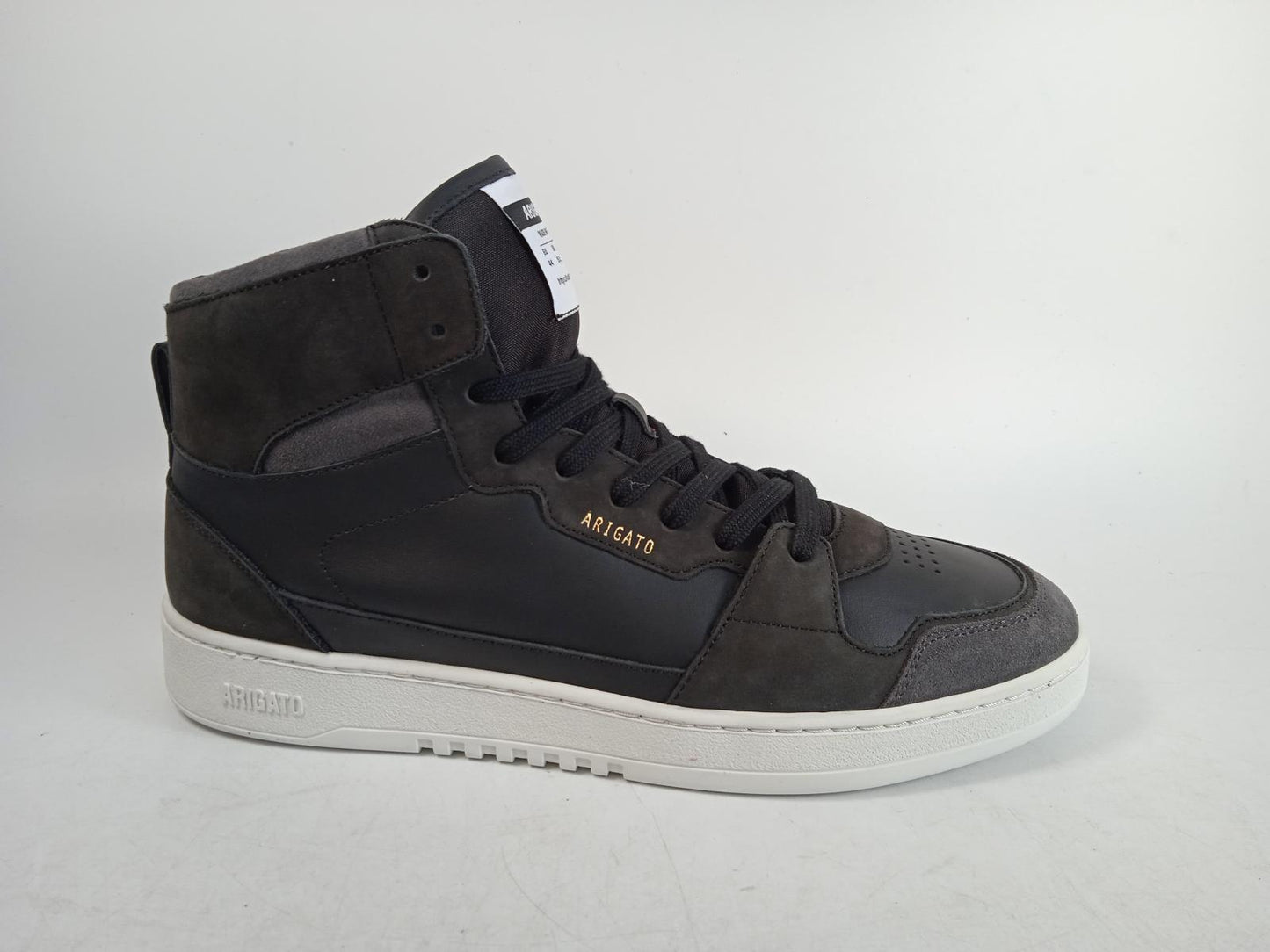AXEL ARIGATO Men's Black Leather Dice Hi Lace-Up Trainers Size UK9.5 RRP175 NEW