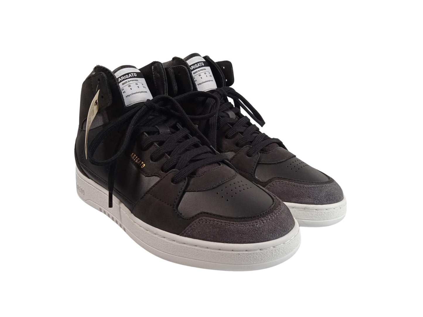 AXEL ARIGATO Men's Black Leather Dice Hi High-Top Trainers Size UK8 RRP175 NEW