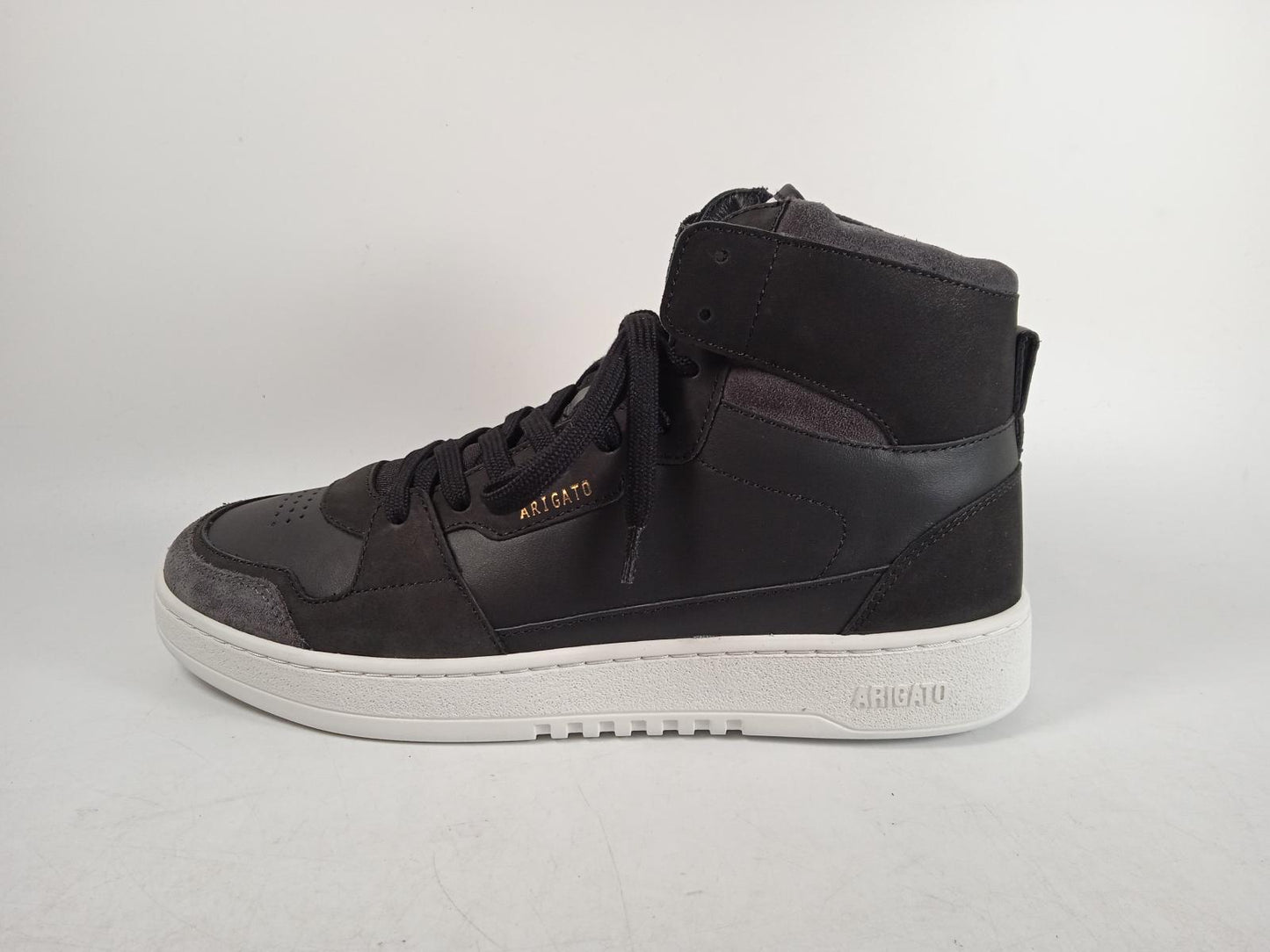 AXEL ARIGATO Men's Black Leather Dice Hi High-Top Trainers Size UK8 RRP175 NEW