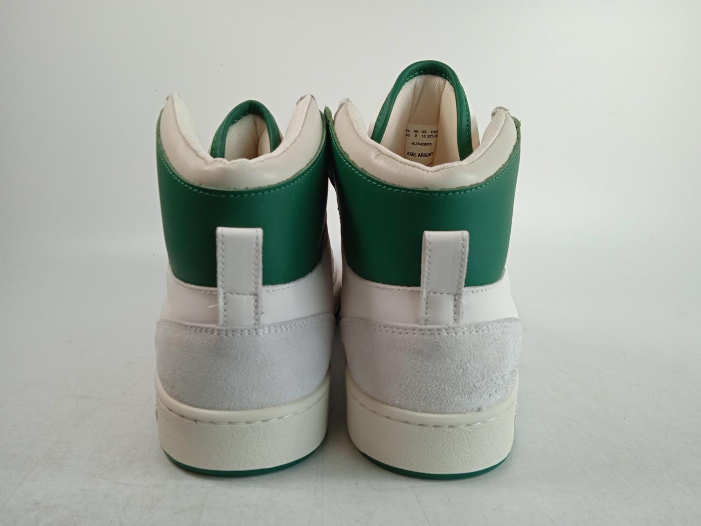 AXEL ARIGATO Men's White & Green Leather A-Dice Hi Trainers UK8 RRP225 NEW