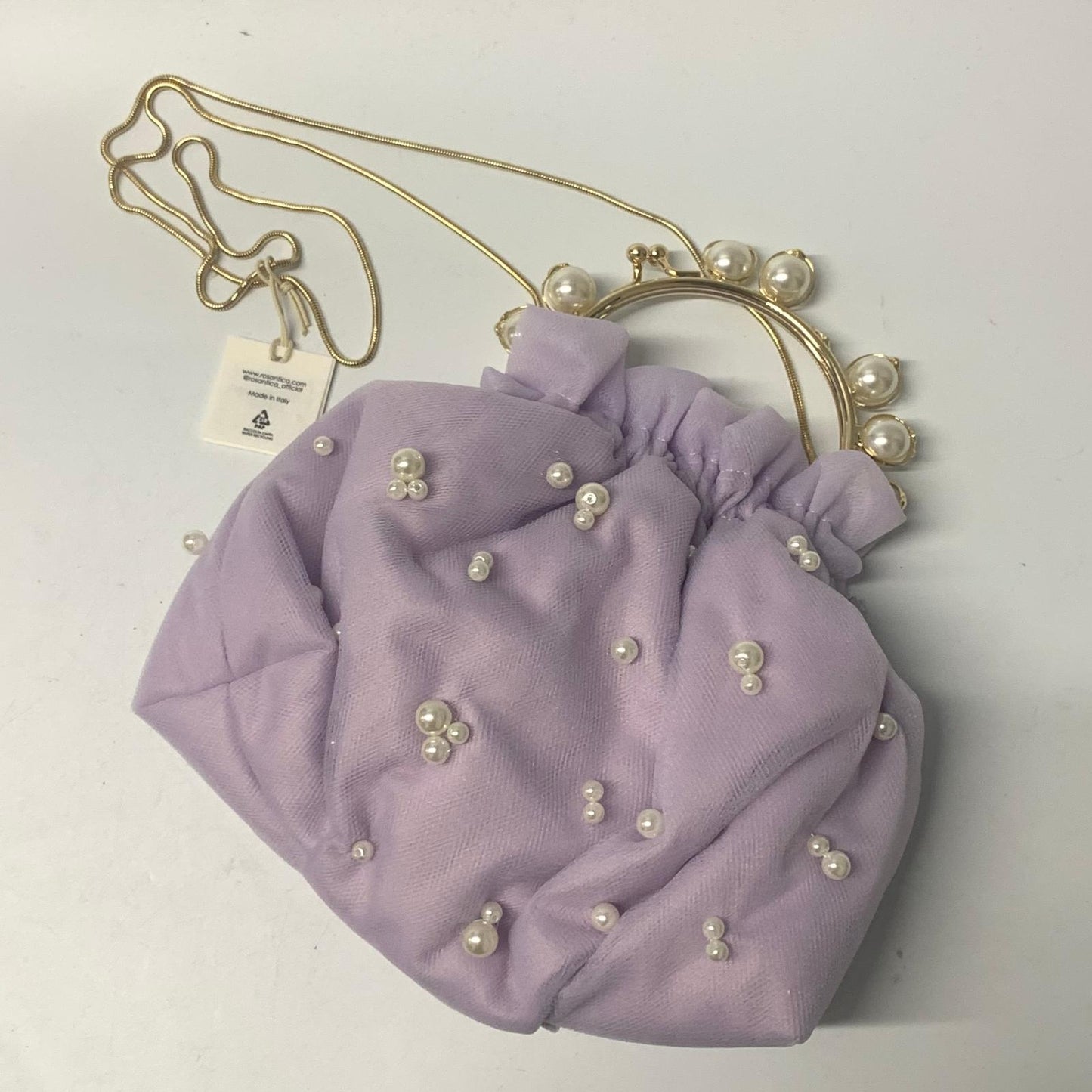 ROSANTICA Purple Tutu Pearl Tulle Embroided Frame Mini Handbag NEW RRP 710