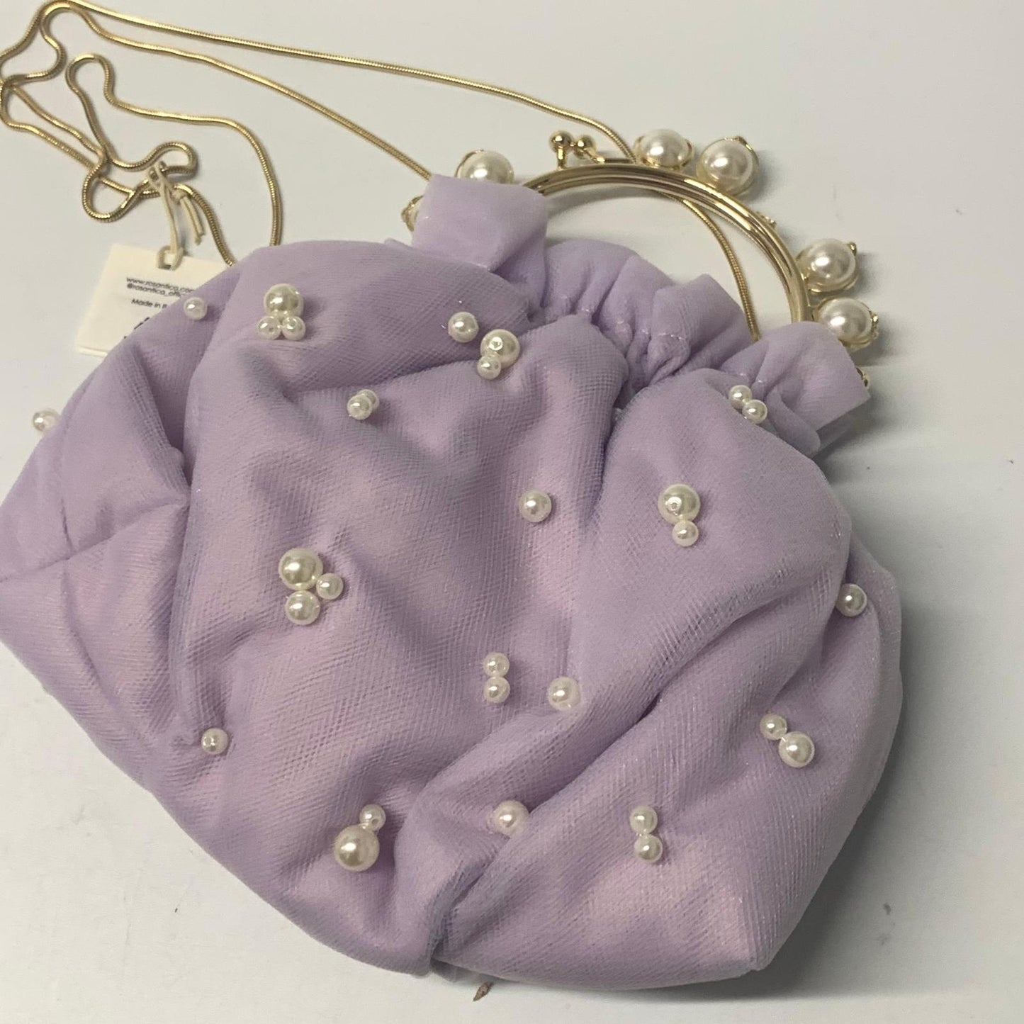 ROSANTICA Purple Tutu Pearl Tulle Embroided Frame Mini Handbag NEW RRP 710