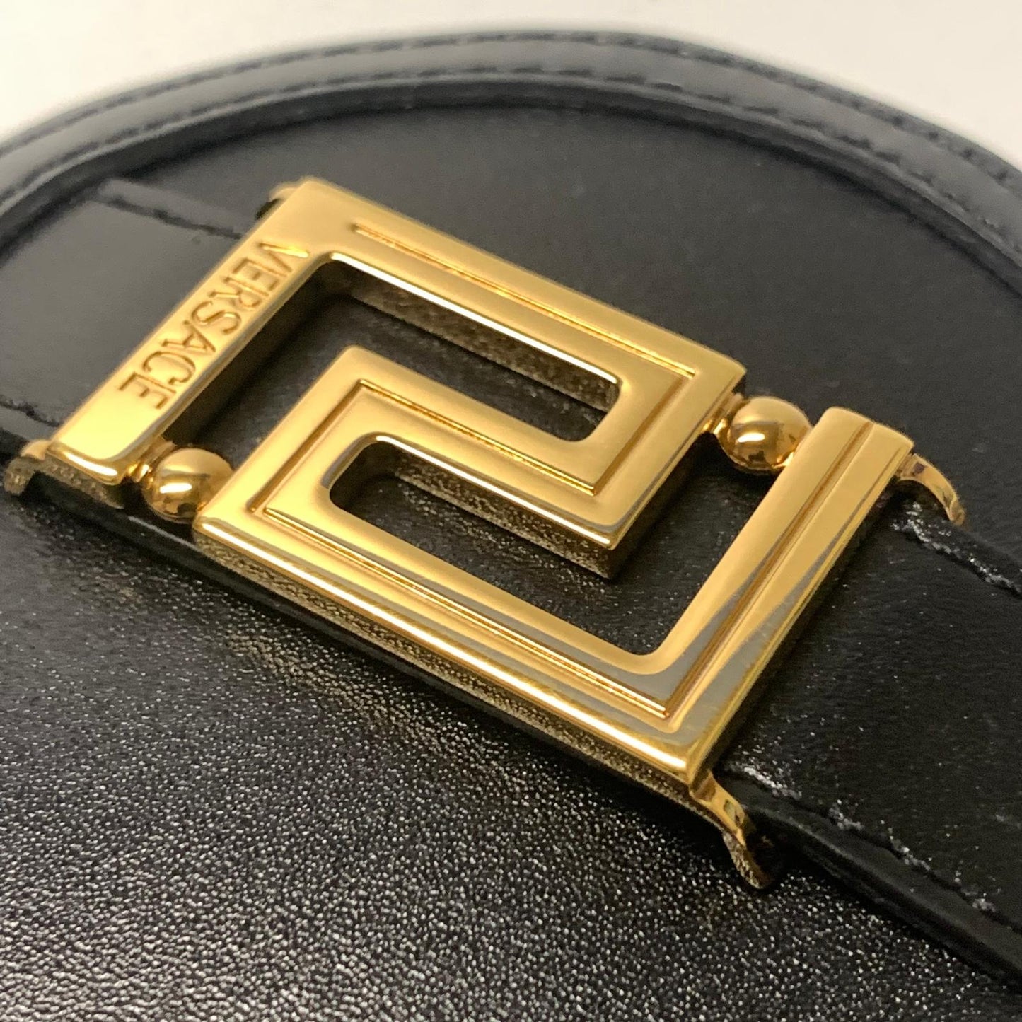 VERSACE Black Coin Purse Gold Hardware Mini Keyring Attachment NEW RRP 370