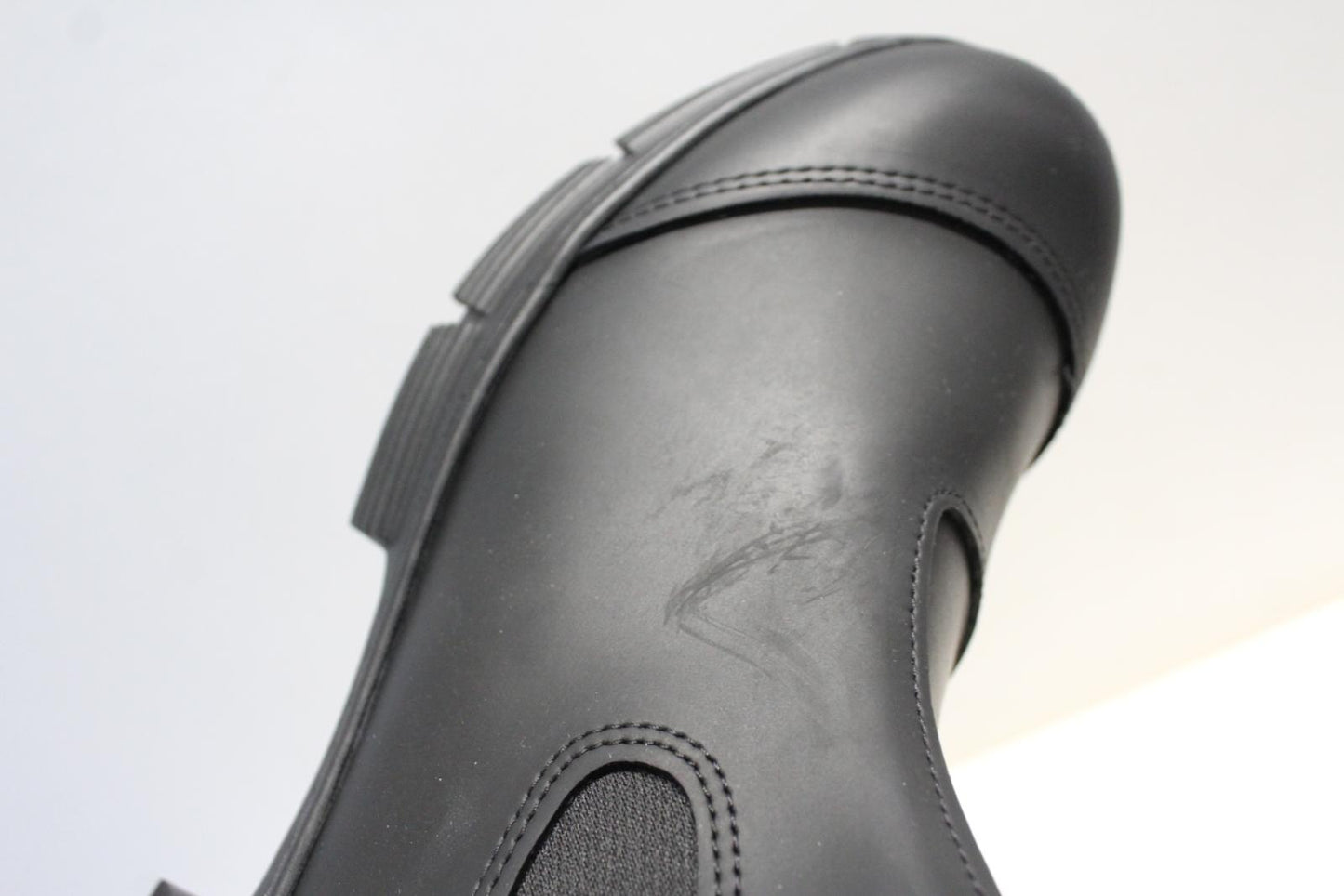 GANNI Ladies S1526 Black Recycled Rubber City Chelsea Boots EU39 UK6 NEW RRP195