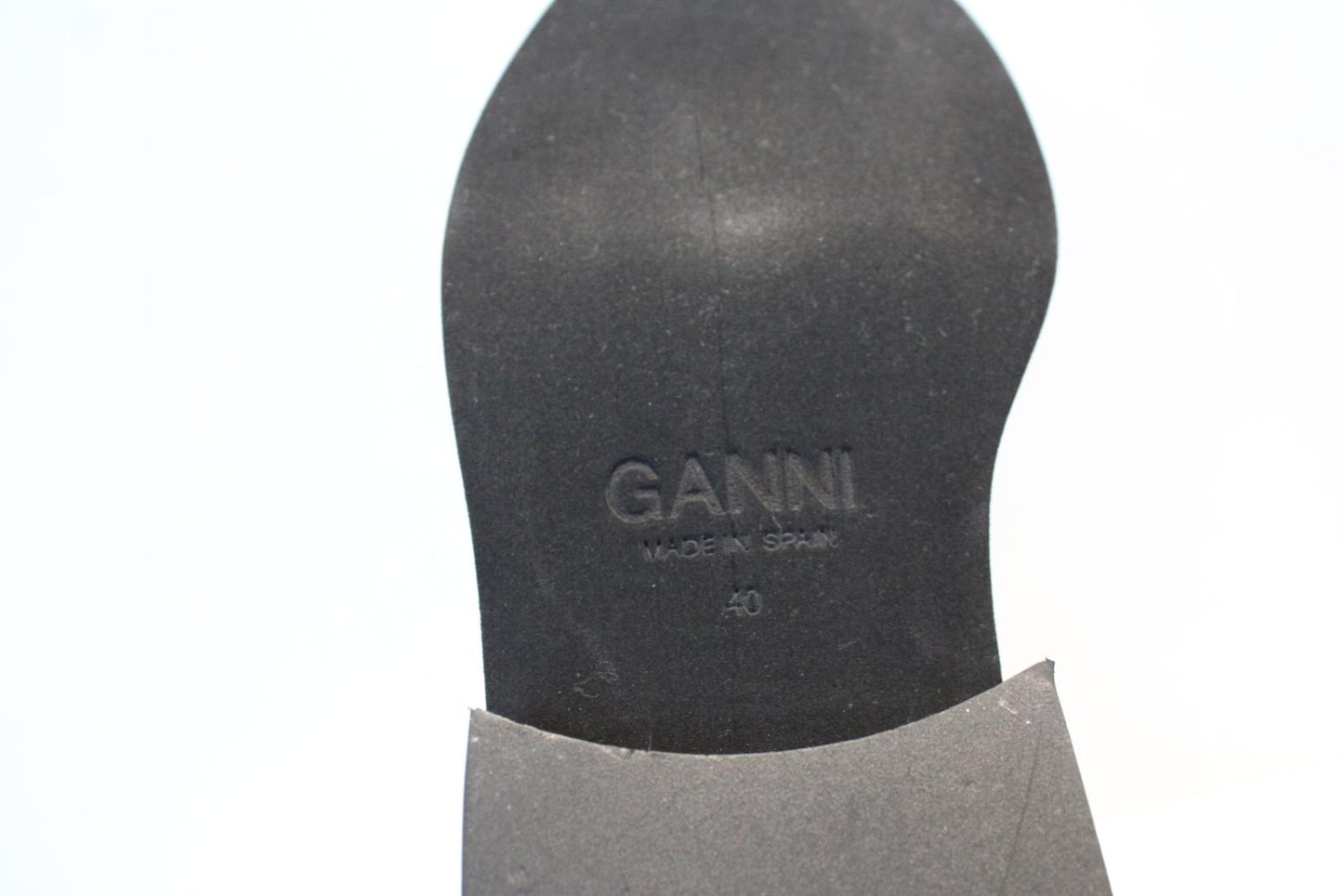 GANNI Ladies s1905 Black Leather Square Toe Chelsea Boots EU40 UK7 NEW RRP355