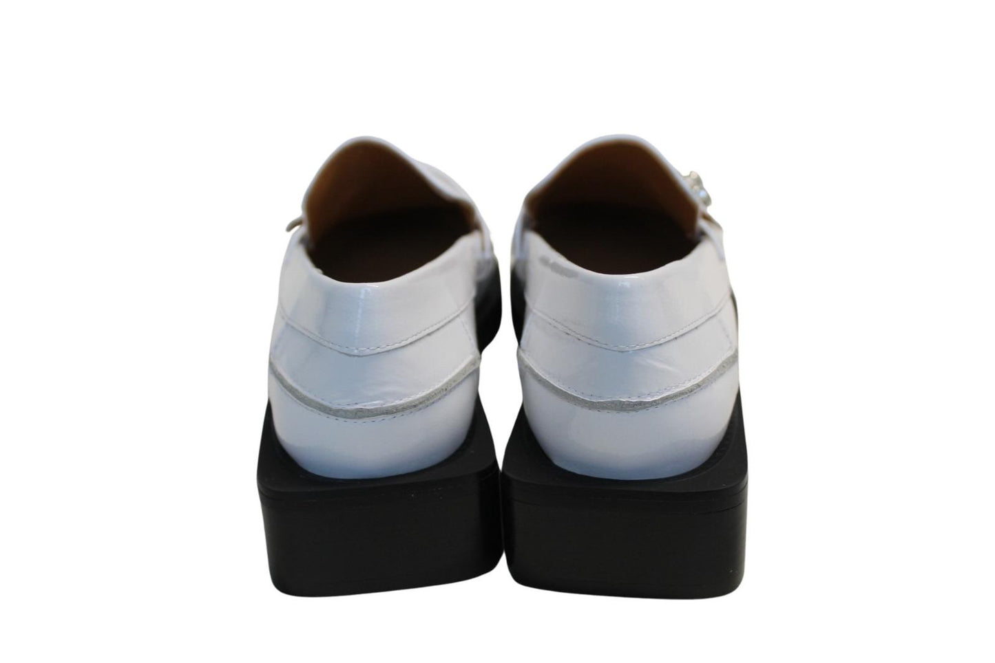 GANNI Ladies White Patent Leather Jewel Moccasins Loafers EU40 UK7 NEW RRP315