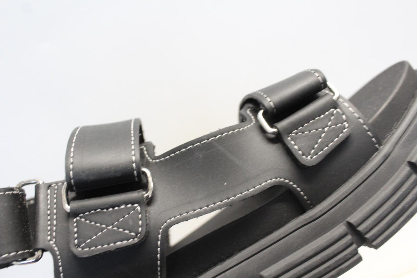 GANNI Ladies S1555 Black Rubber Logo Patch Flat Sandals EU40 UK7 NEW RRP175