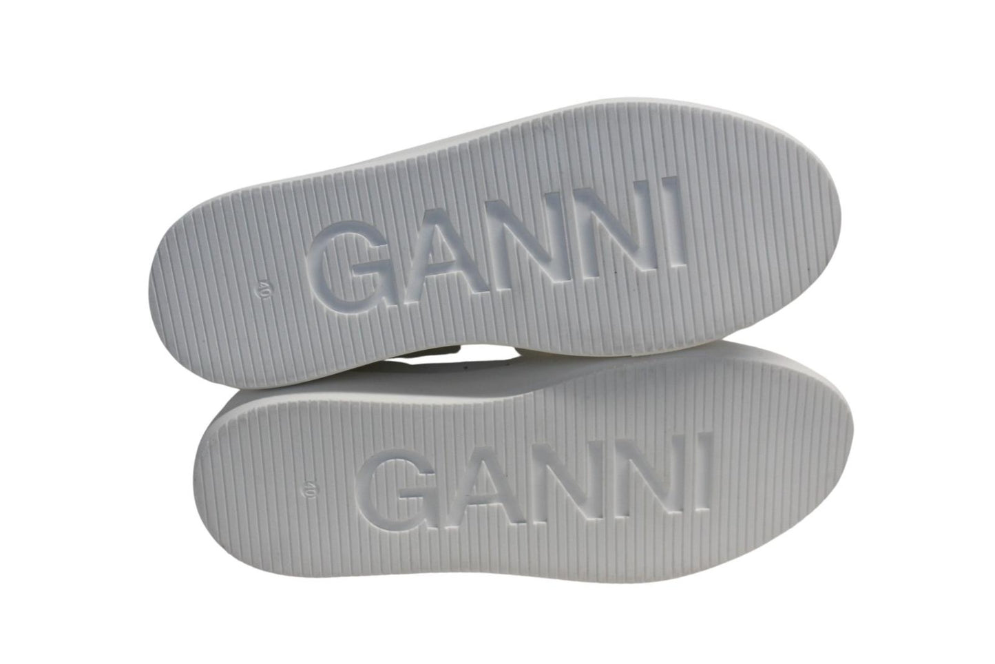 GANNI Ladies S1920 Egret White Vegan Leather Low Sneakers EU40 UK7 NEW RRP170