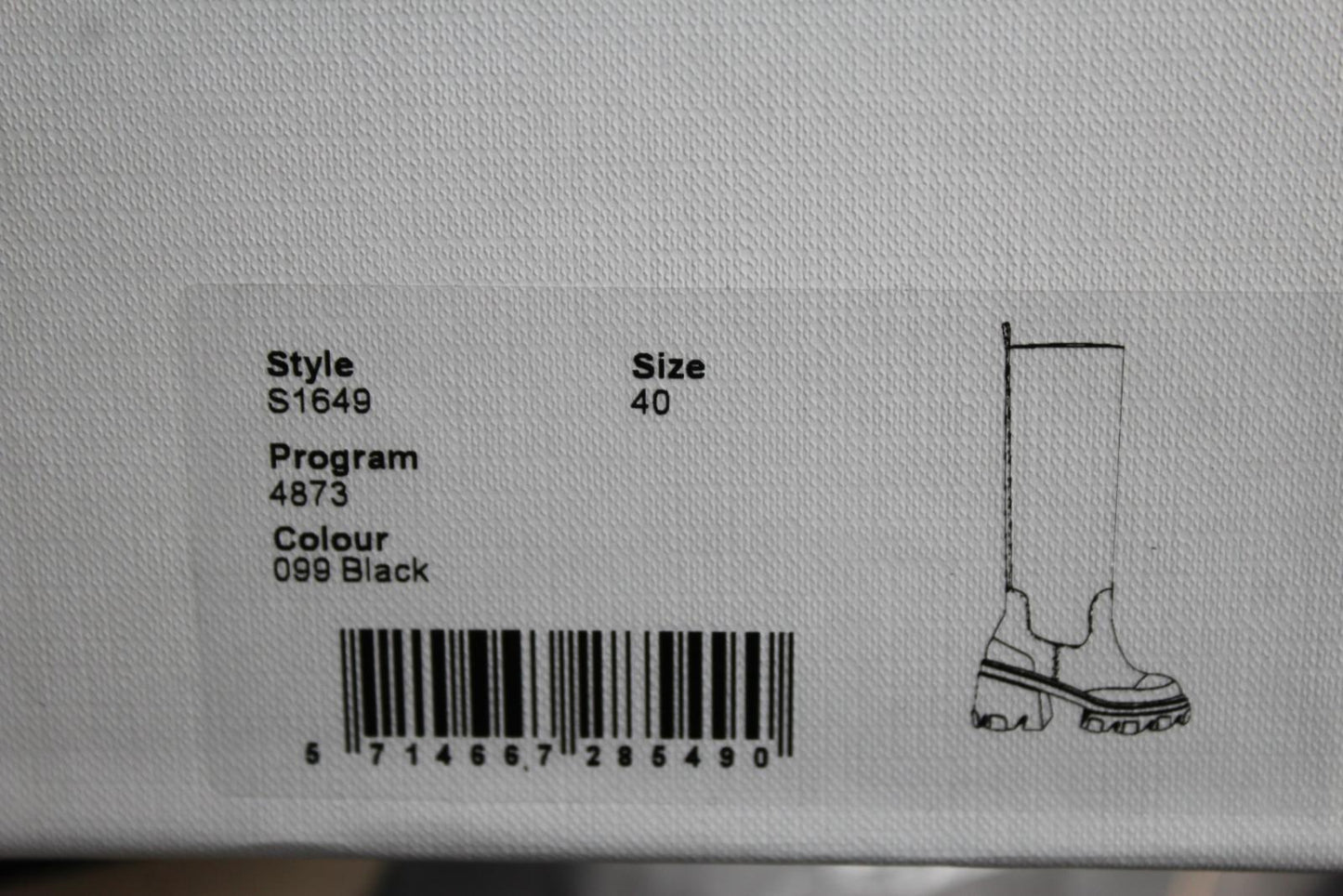 GANNI  Chunky Boots S1649 Black 85 Leather Knee High Womens EU40 UK7 NEW RRP405