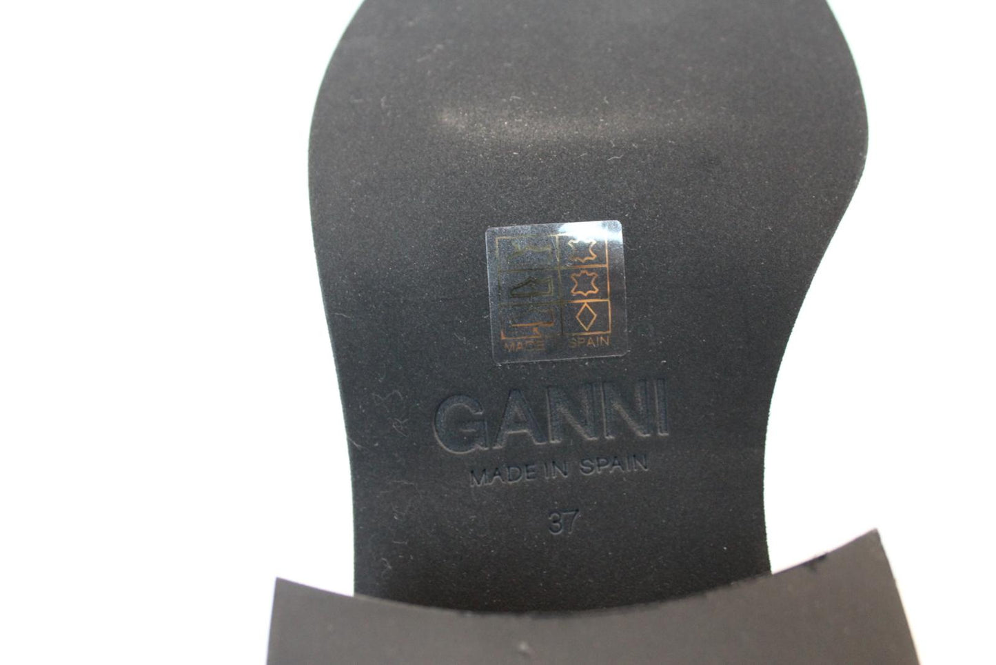 GANNI Chelsea Boots S1717 Black Patent Leather Heeled Womens EU37 UK4 NEW RRP320