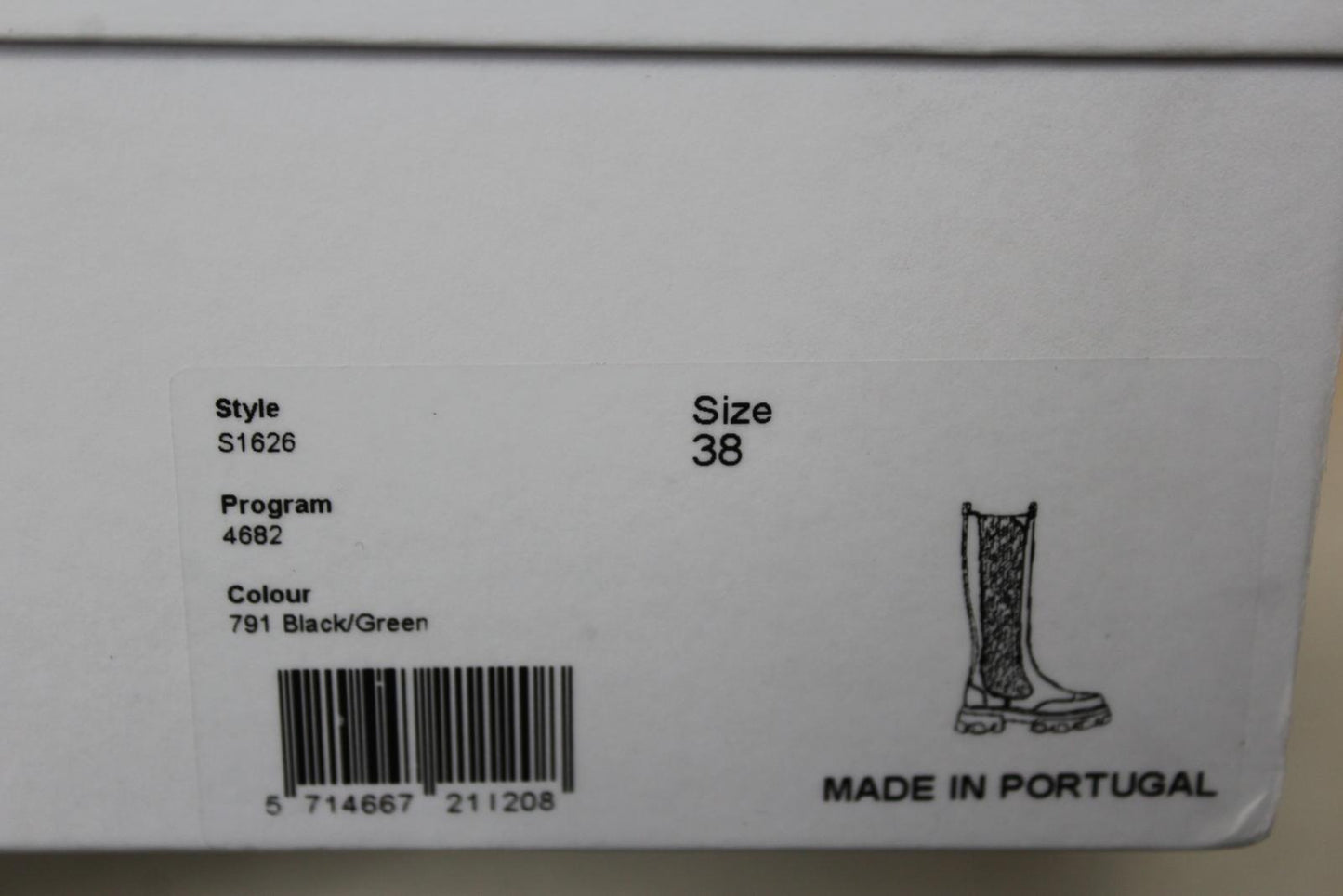 GANNI Chelsea Boots S1626 Black Green Leather Knee High Womens UK5 NEW RRP380