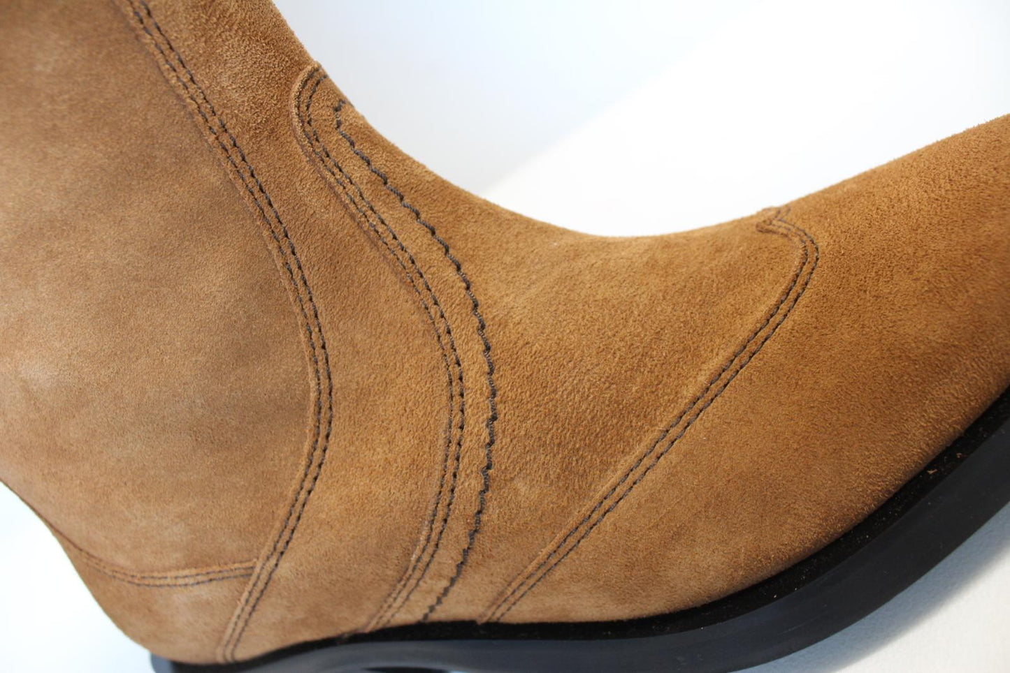 GANNI Western Boots S1728 Tobacco Brown Suede Knee High EU40 UK7 NEW RRP430