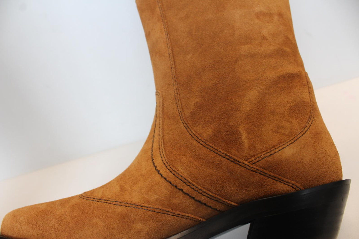 GANNI Western Boots S1728 Tobacco Brown Suede Knee High EU40 UK7 NEW RRP430