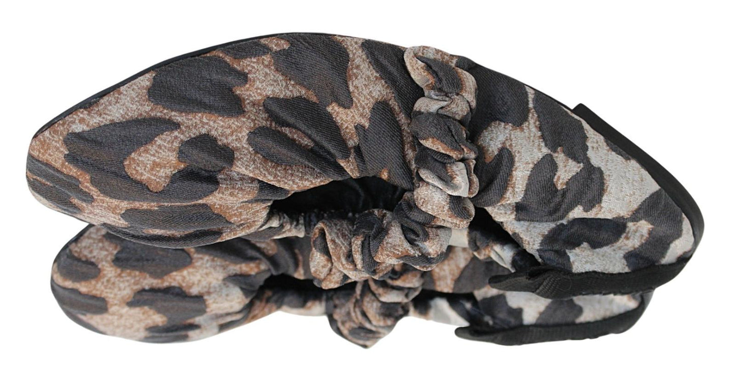 GANNI Ballet Shoes S1982 Brown Leopard Scrunchie Pumps EU36 UK3 NEW RRP225