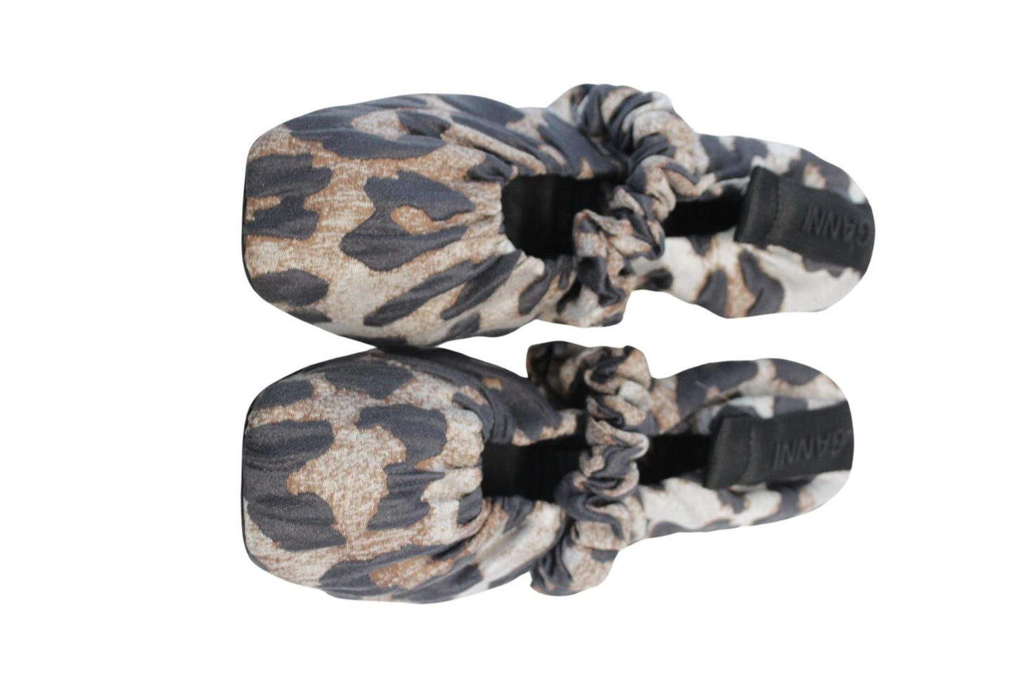 GANNI Ballet Shoes S1982 Brown Leopard Scrunchie Pumps EU36 UK3 NEW RRP225