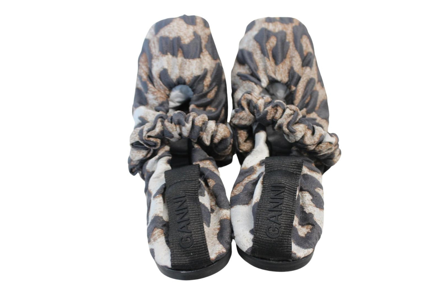 GANNI Ballet Shoes S1982 Brown Leopard Scrunchie Pumps EU36 UK3 NEW RRP225
