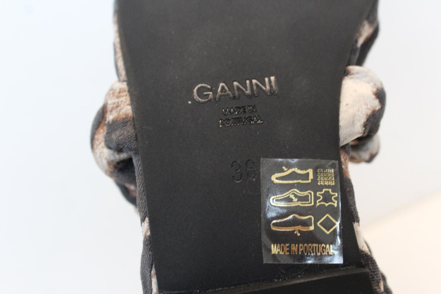 GANNI Ballet Shoes S1982 Brown Leopard Scrunchie Pumps EU36 UK3 NEW RRP225
