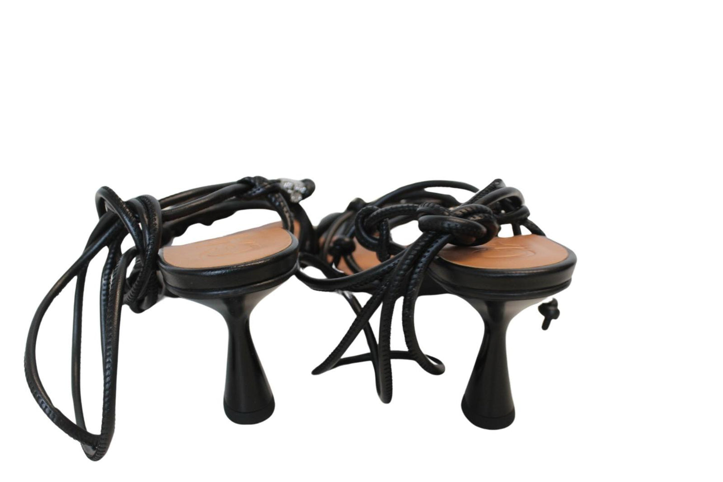 GANNI Sandal Shoes S2138 Black Knots Crystal Heeled Wrap EU40 UK7 NEW RRP320