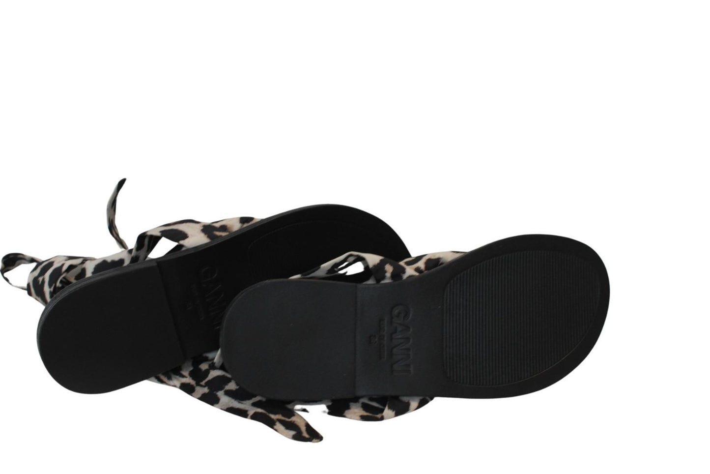 GANNI Sandal Shoes S1558 Leopard Recycled Tech Fabric Flat EU36 UK3 NEW RRP115