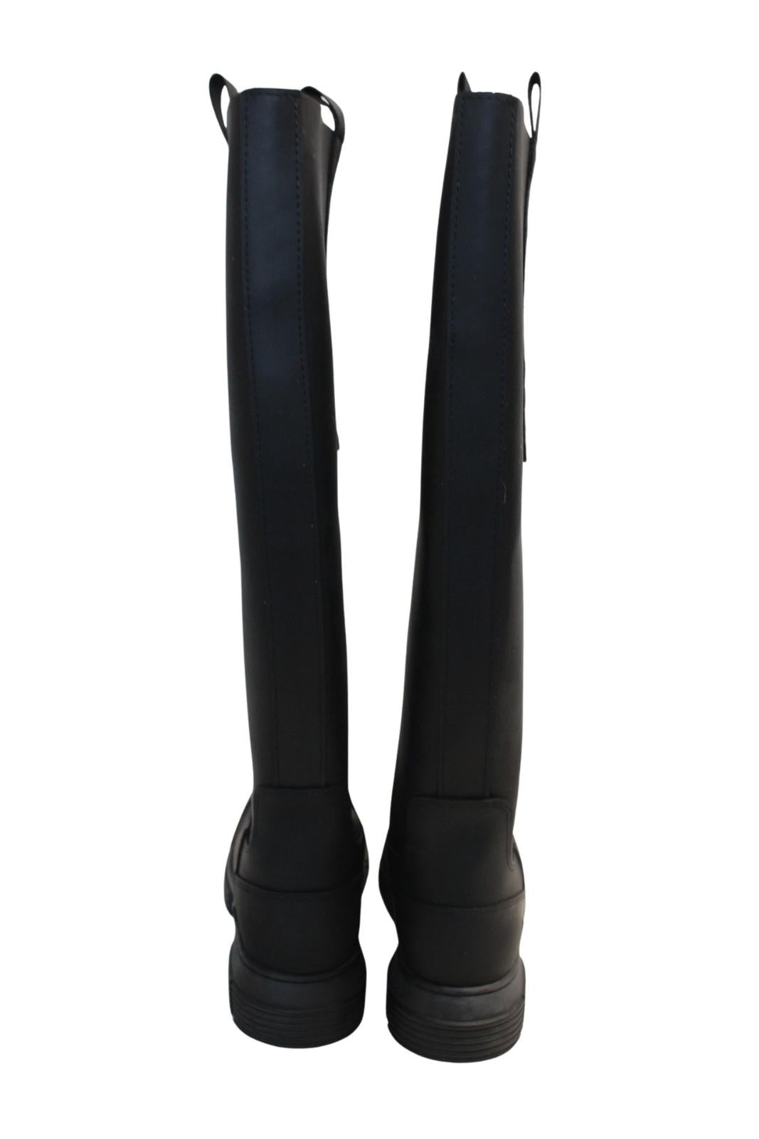 GANNI Ladies S1527 Black Recycled Rubber Country Boots EU38 UK5 NEW RRP215