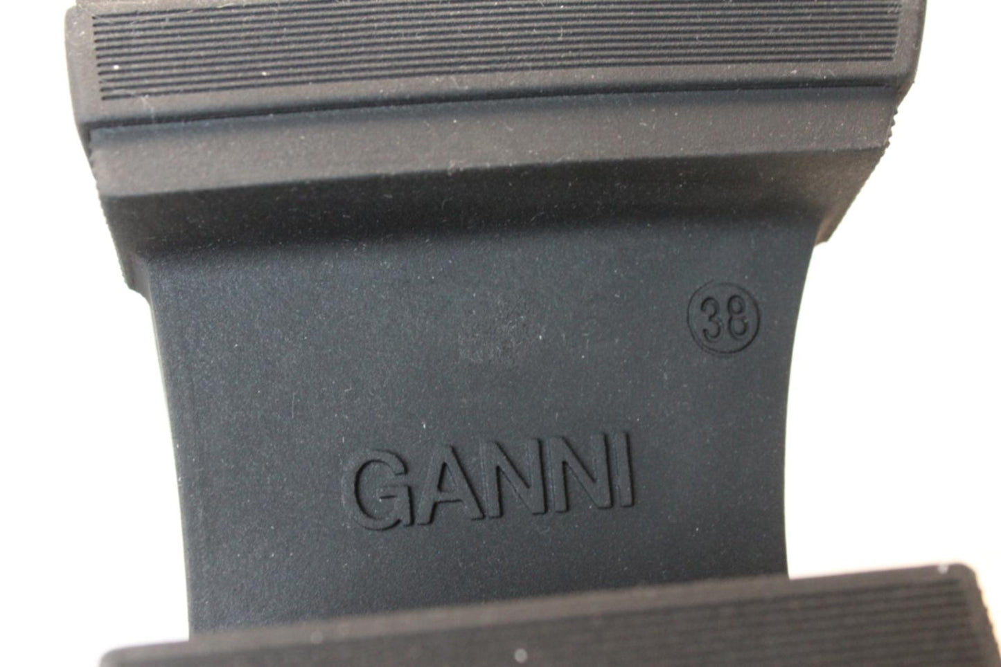 GANNI Ladies S1649 Black 85 Leather Knee High Chunky Boots EU38 UK5 NEW RRP405