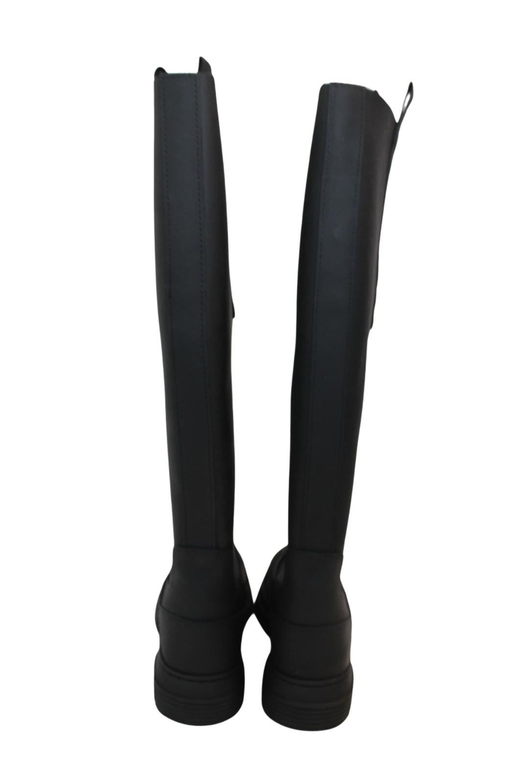 GANNI Ladies S1527 Black Recycled Rubber Country Boots EU36 UK3 NEW RRP215