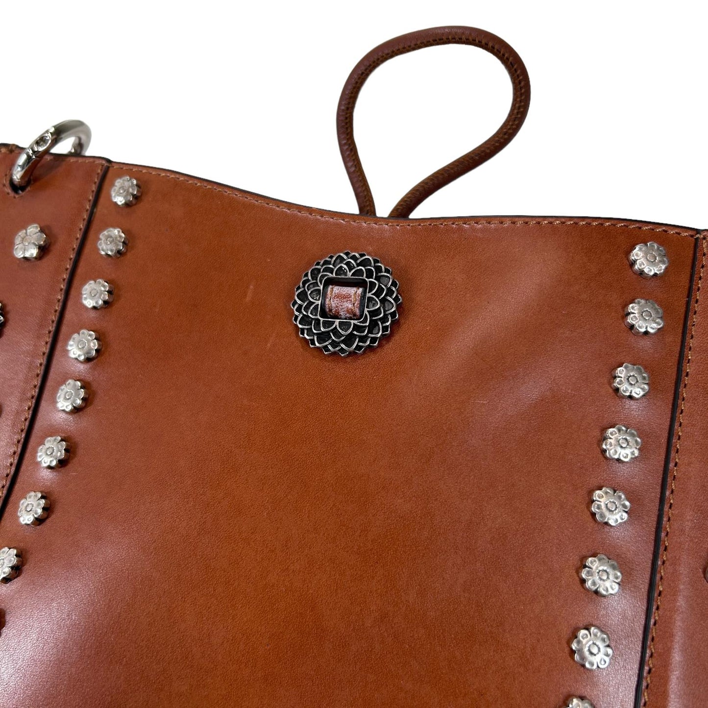 ISABEL MARANT OSKAN STUD BROWN LEATHER SHOULDER BAG OS - NEW RRP 975