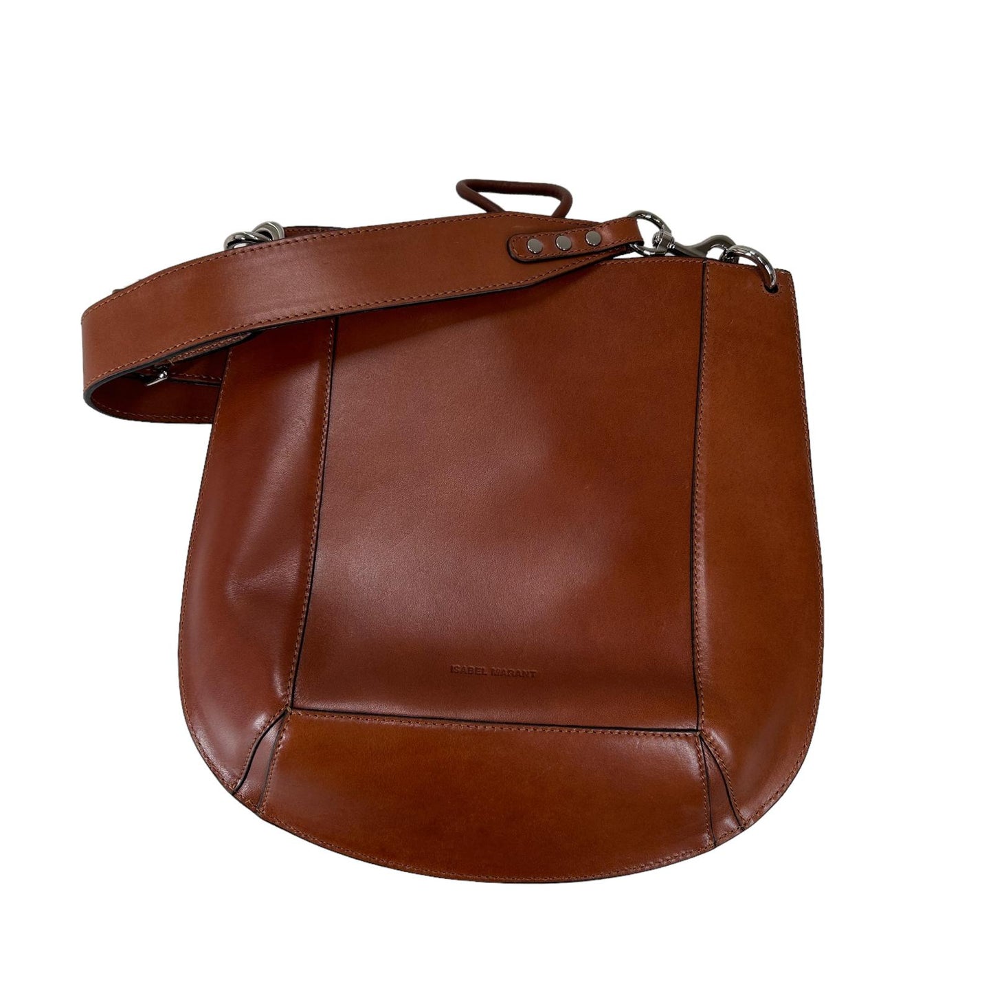 ISABEL MARANT OSKAN STUD BROWN LEATHER SHOULDER BAG OS - NEW RRP 975