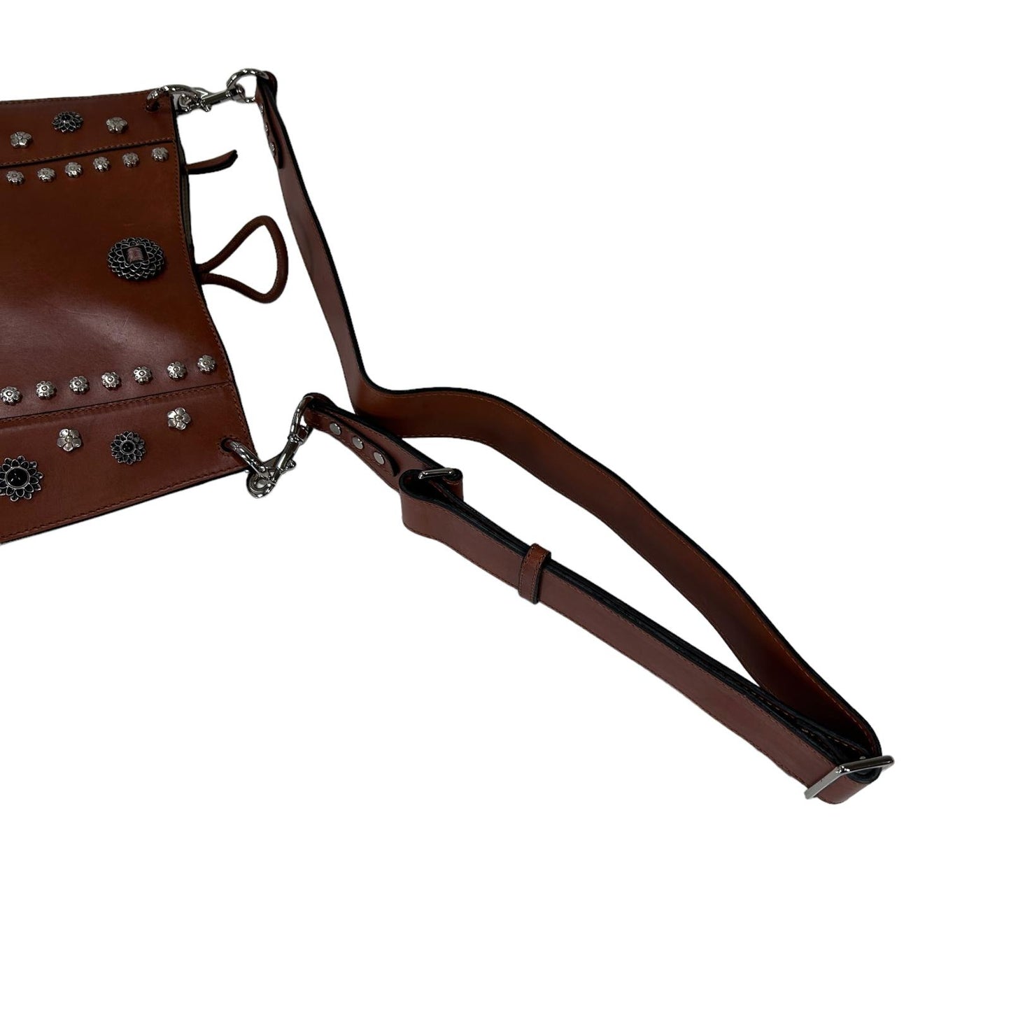 ISABEL MARANT OSKAN STUD BROWN LEATHER SHOULDER BAG OS - NEW RRP 975