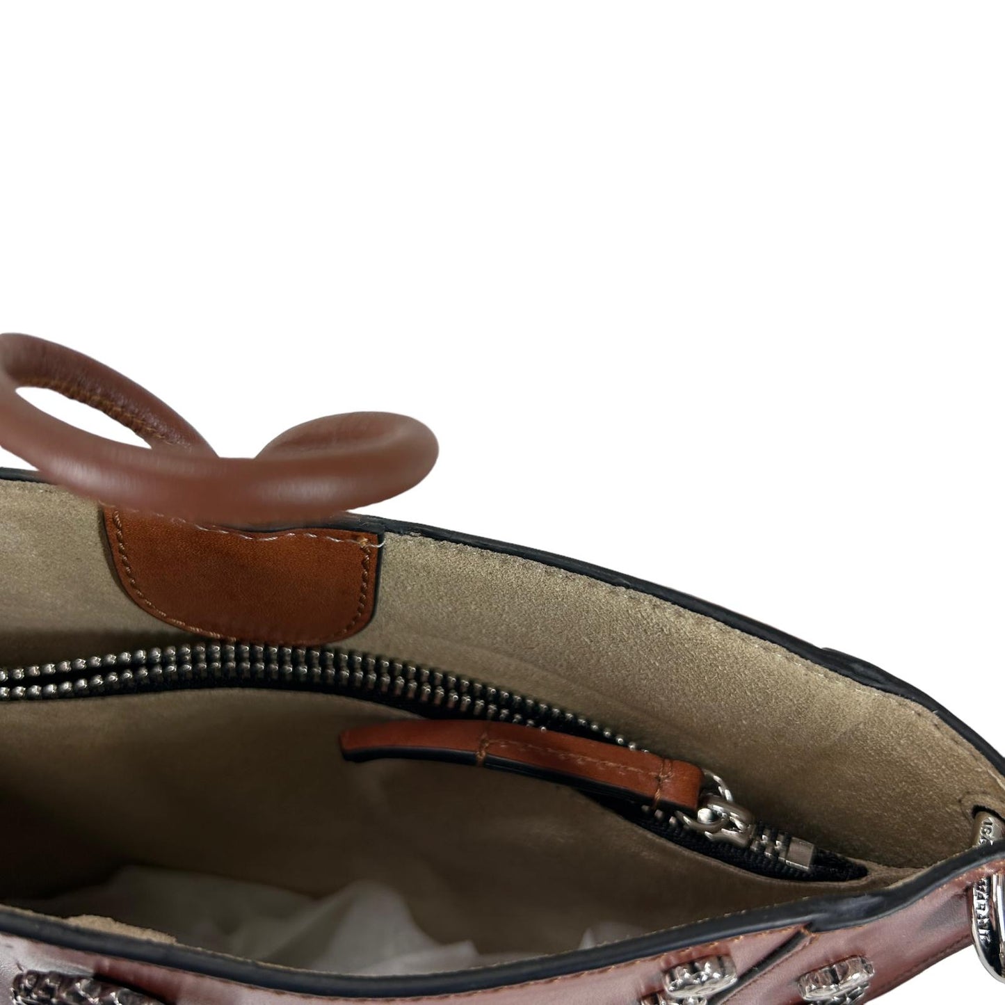 ISABEL MARANT OSKAN STUD BROWN LEATHER SHOULDER BAG OS - NEW RRP 975