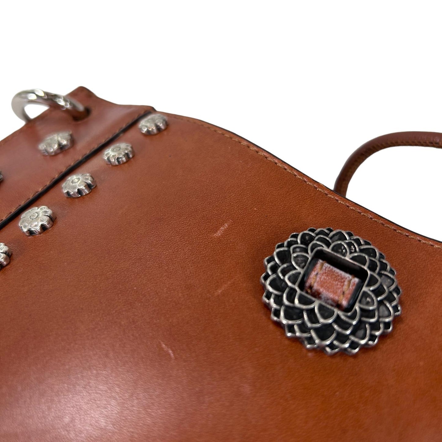 ISABEL MARANT OSKAN STUD BROWN LEATHER SHOULDER BAG OS - NEW RRP 975