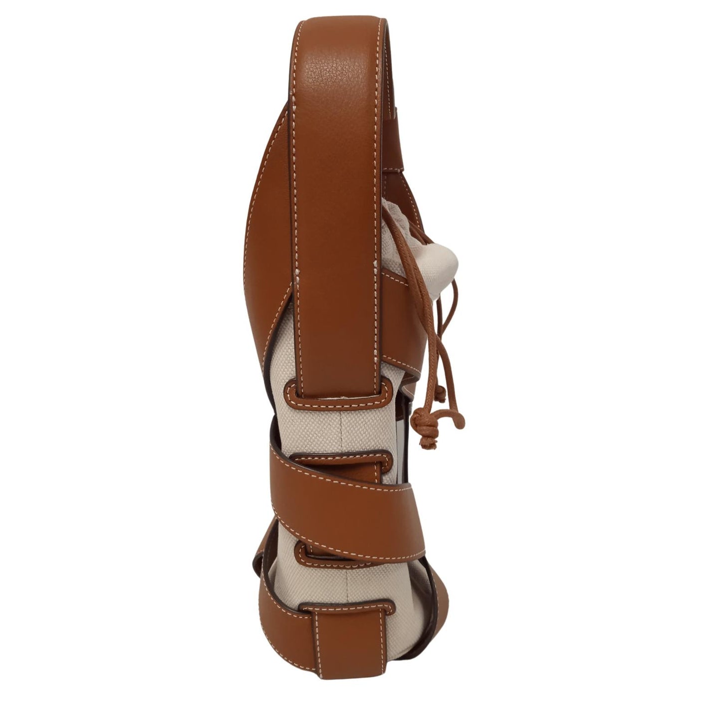STAUD Ladies Brown/Beige Canvas & Leather Small Hive Bucket Bag RRP295 NEW