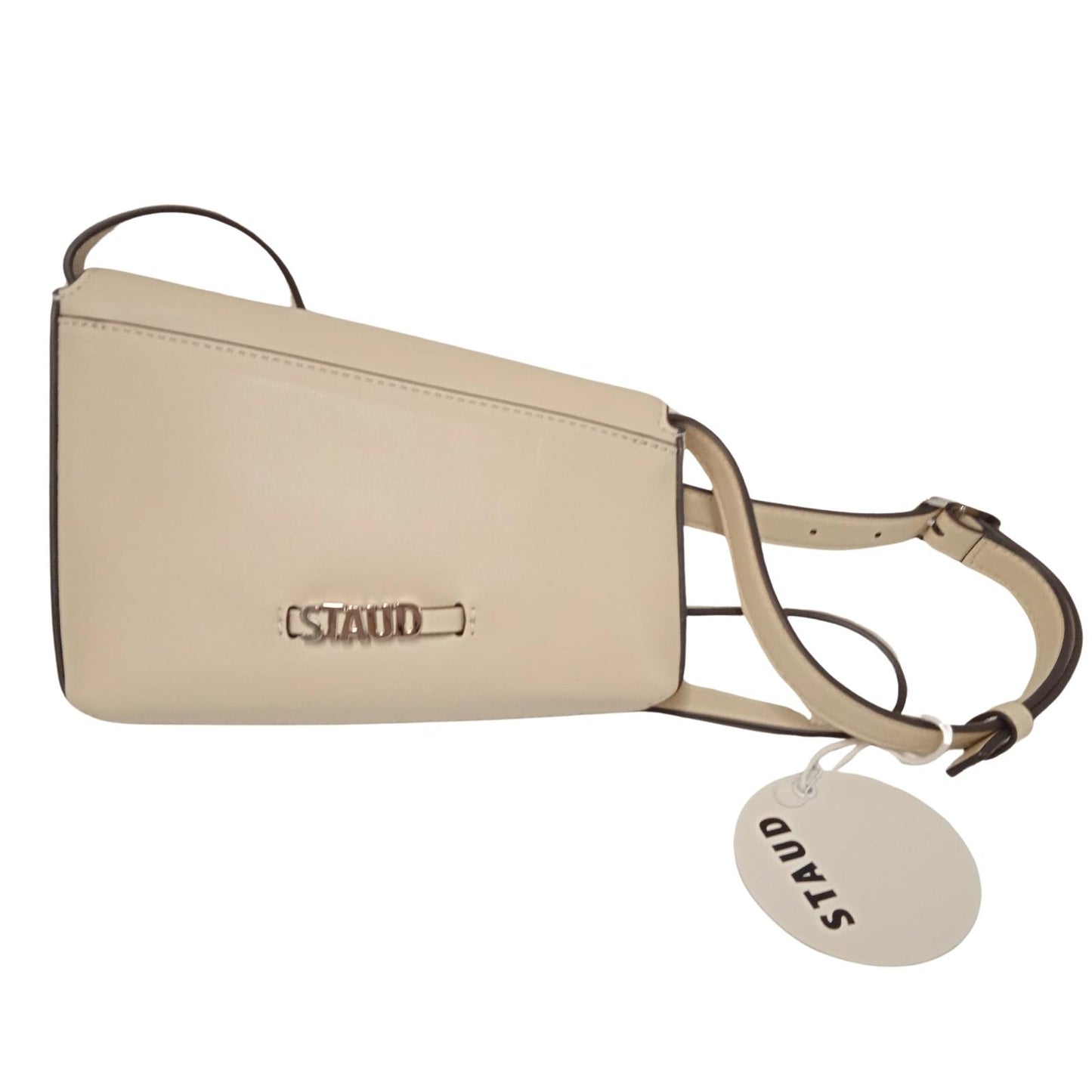 STAUD Ladies Beige Leather Acute Mini Crossbody Shoulder Bag RRP275 NEW