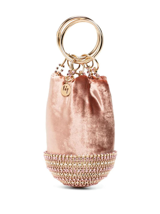 ROSANTICA Ladies Rose Pink Velvet Ghizlan Mini Bucket Bag One Size RRP1155 NEW