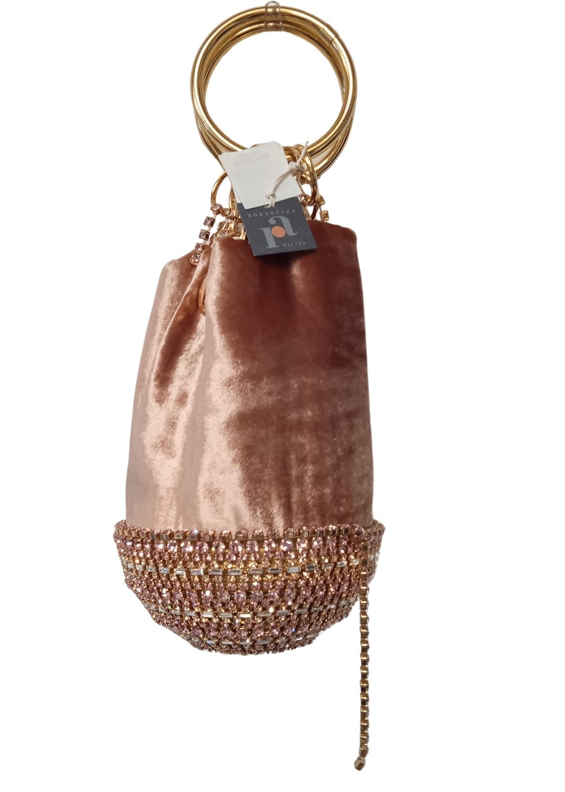 ROSANTICA Ladies Rose Pink Velvet Ghizlan Mini Bucket Bag One Size RRP1155 NEW