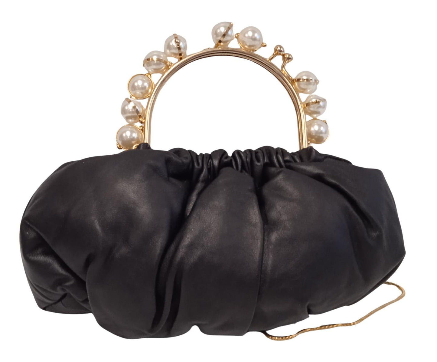 ROSANTICA Ladies Black Leather Explosion Top Handle Small Clutch Bag RRP605 NEW