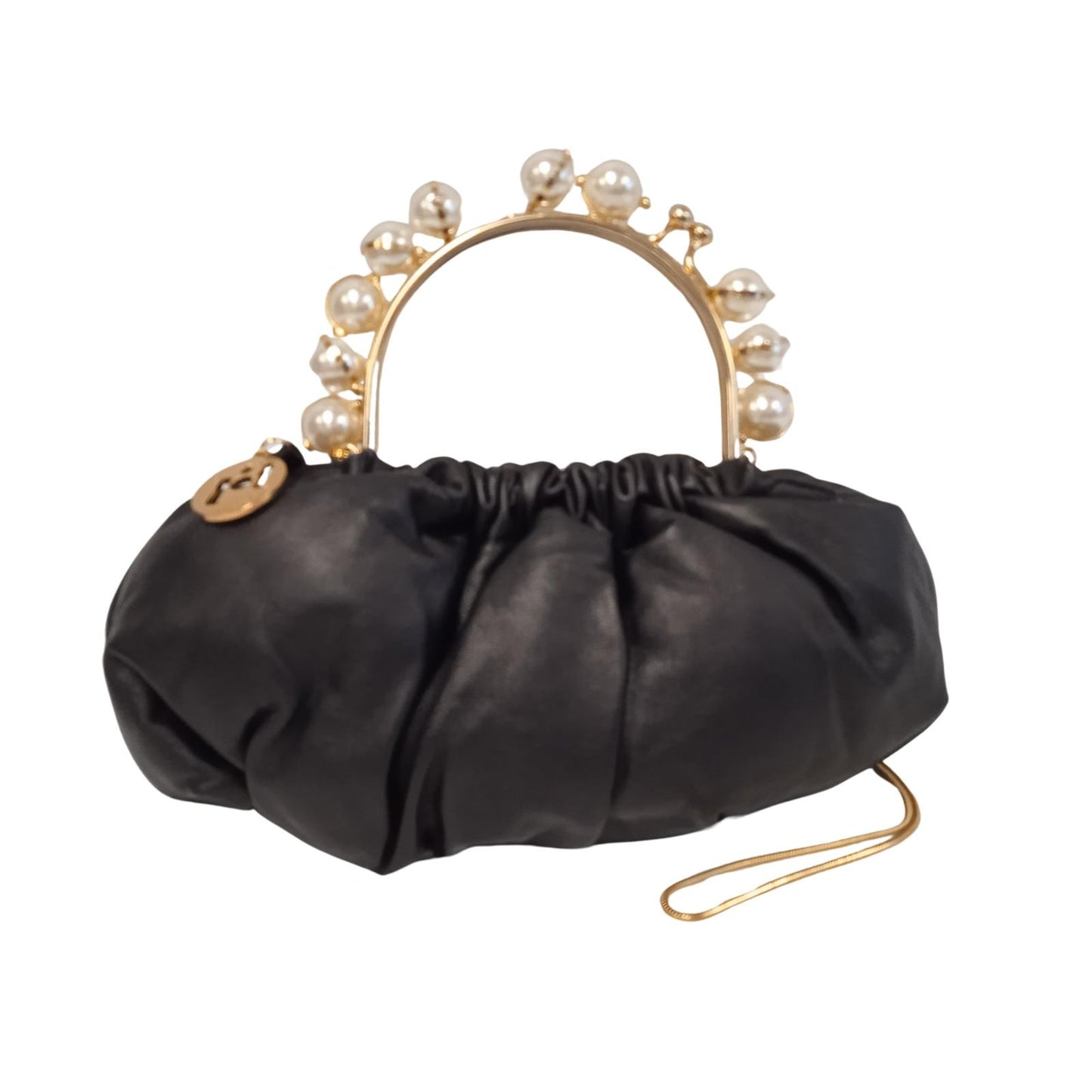 ROSANTICA Ladies Black Leather Explosion Top Handle Small Clutch Bag RRP605 NEW