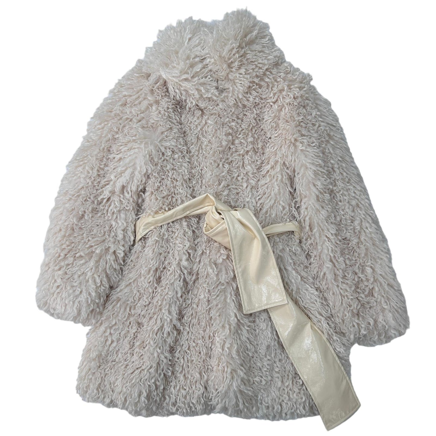 STAUD Neutrals Faux Fur Lydie faux shearling collar coat Medium - NEW RRP 430