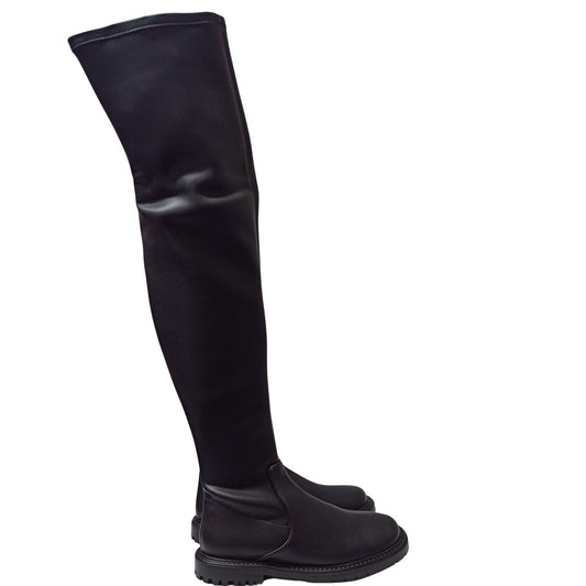 STAUD Black Ankle Boots Belle Flat Stretch Vegan Leather UK 5 NEW RRP 470
