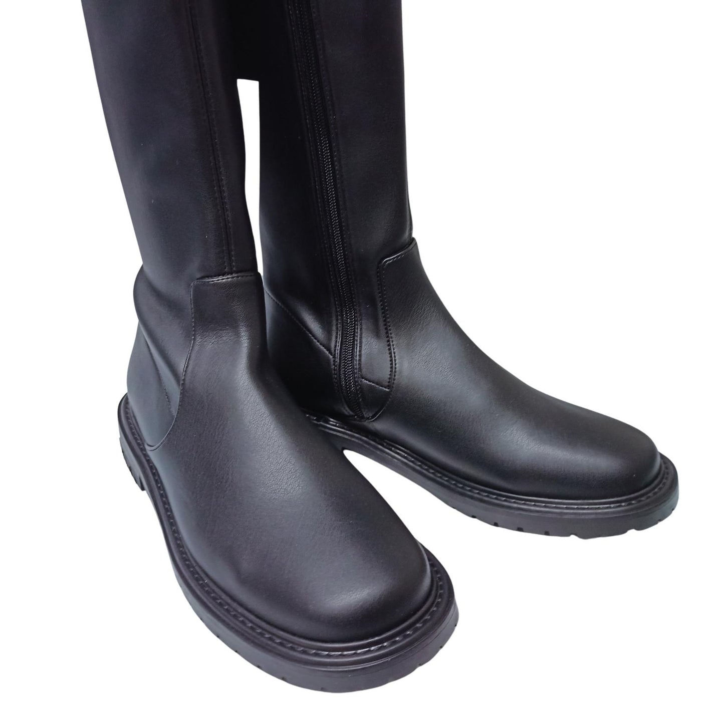 STAUD Black Ankle Boots Belle Flat Stretch Vegan Leather UK 5 NEW RRP 470