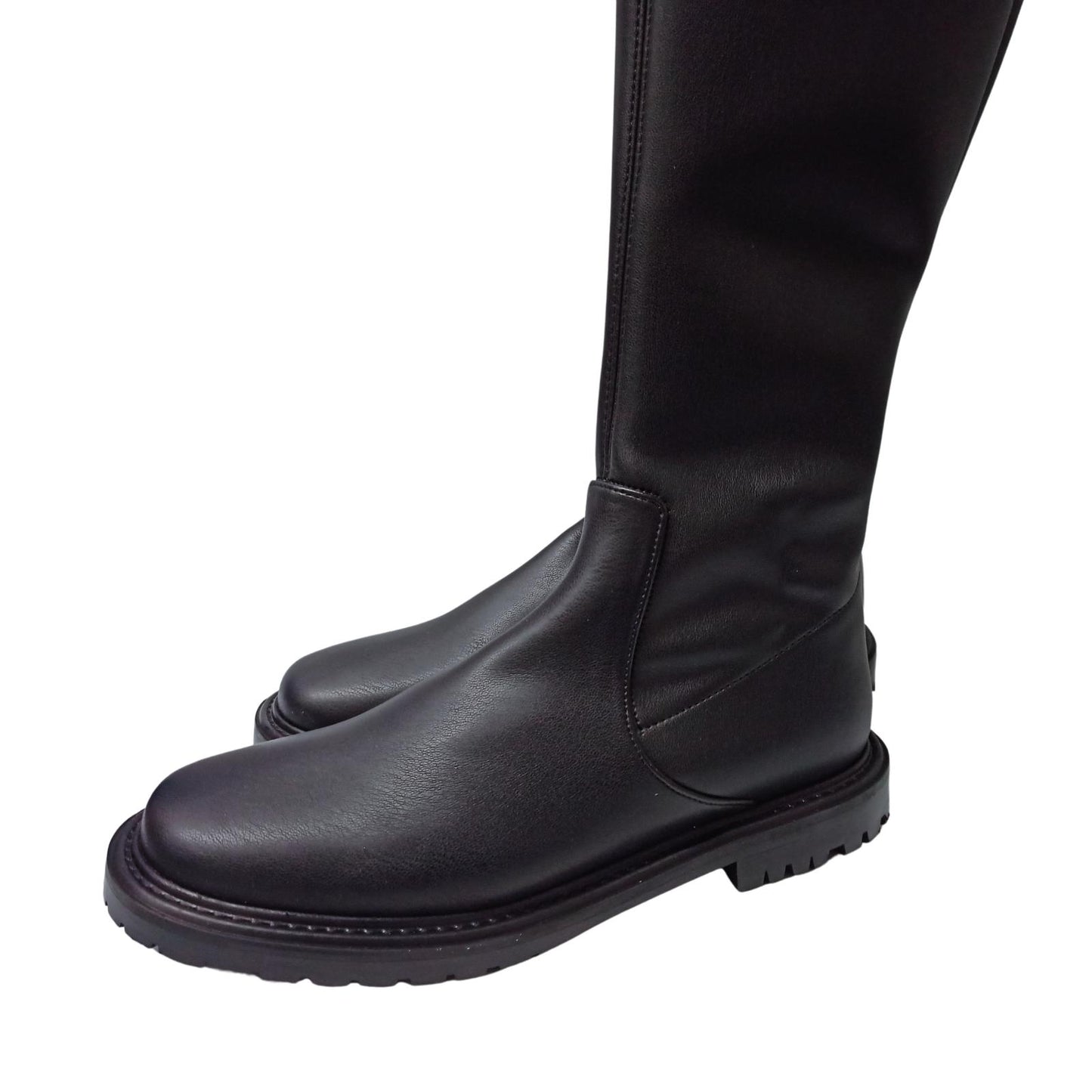STAUD Black Ankle Boots Belle Flat Stretch Vegan Leather UK 5 NEW RRP 470
