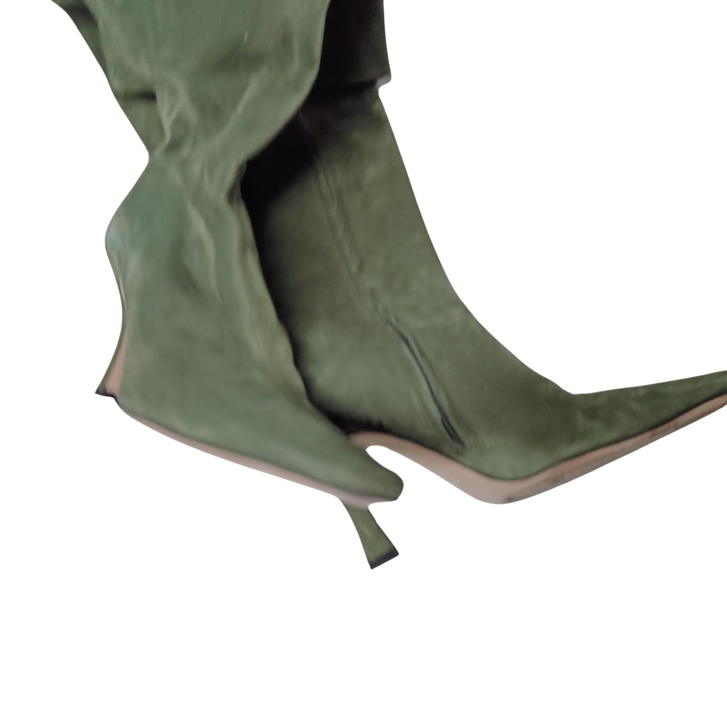 STAUD Green Boots Cami High Heel Point Toe Over Knee Boot UK 3.5 NEW RRP 420